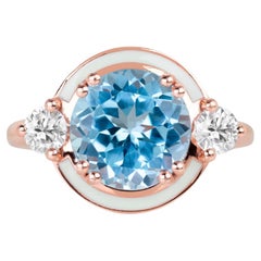 Blue Sky Topaz Ring, Statement Gemstone Colorful Rings, Gift for Mom Jewelry