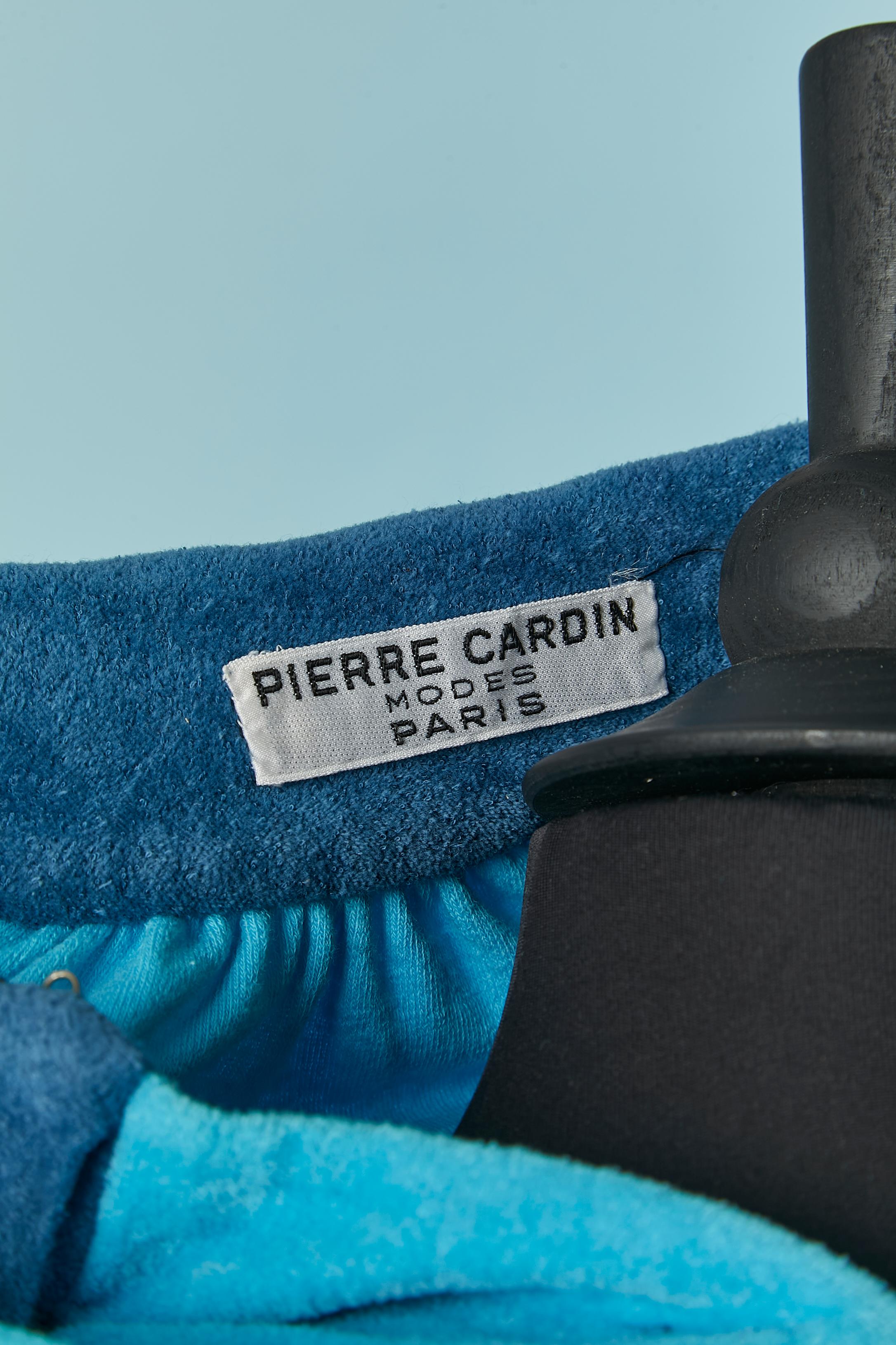Blue sleeveless terry clothes summer dress Pierre Cardin Modes Circa 1960's For Sale 2