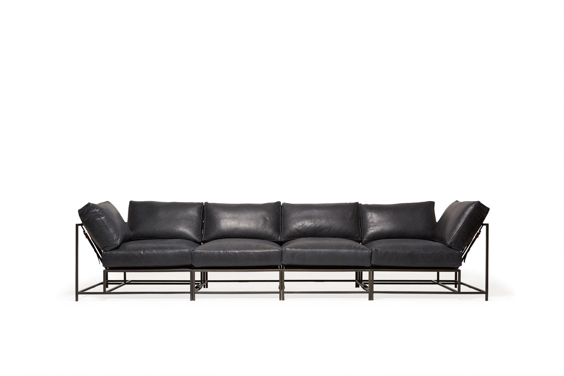 The Inheritance Sectional by Stephen Kenn is as comfortable as it is unique. The design features an exposed construction composed of three elements - a steel frame, plush upholstery, and supportive belts. The deep seating area is perfect for a