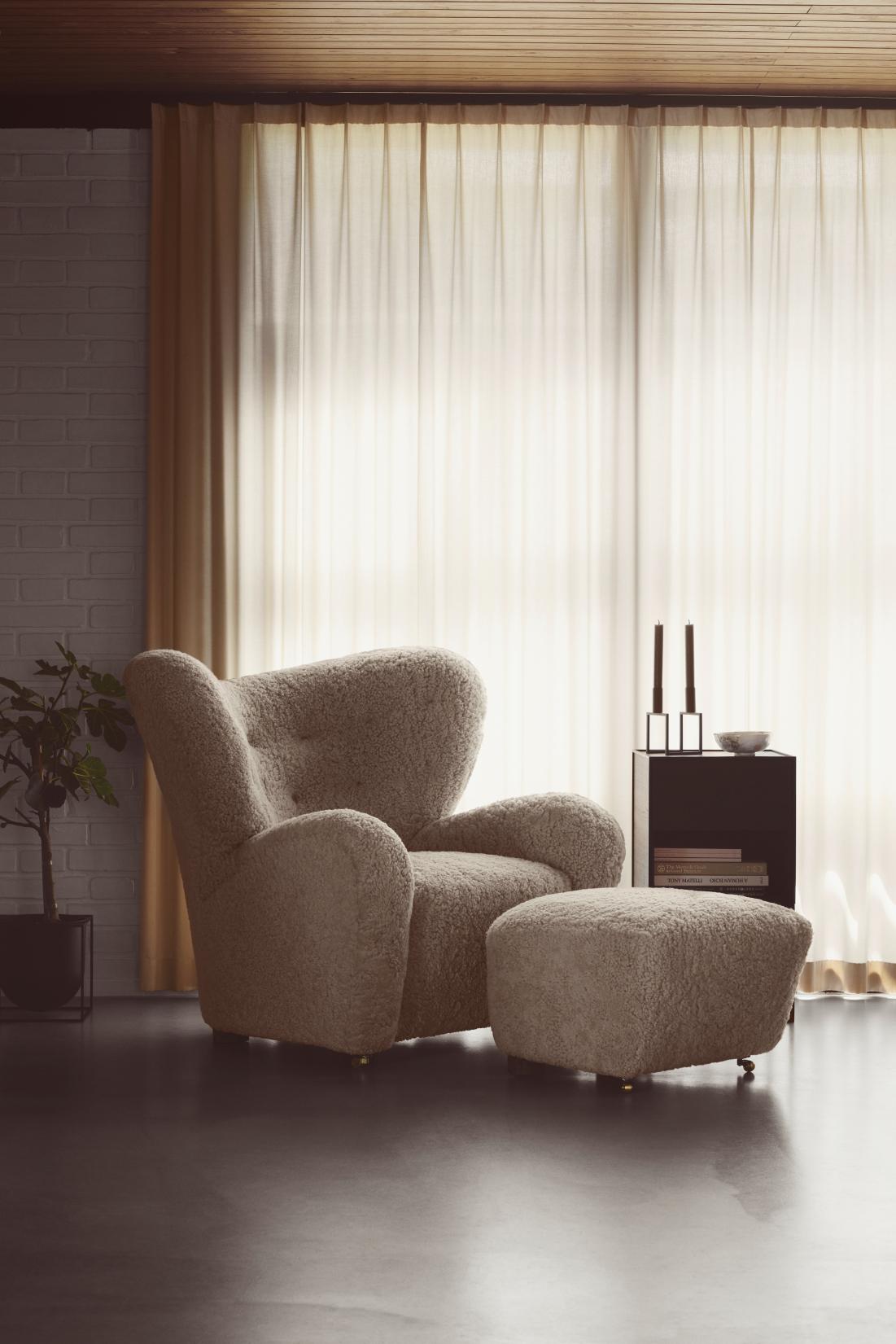 XXIe siècle et contemporain Pouf « Hallingdal the Tired Man » en chêne bleu fumé de Lassen en vente