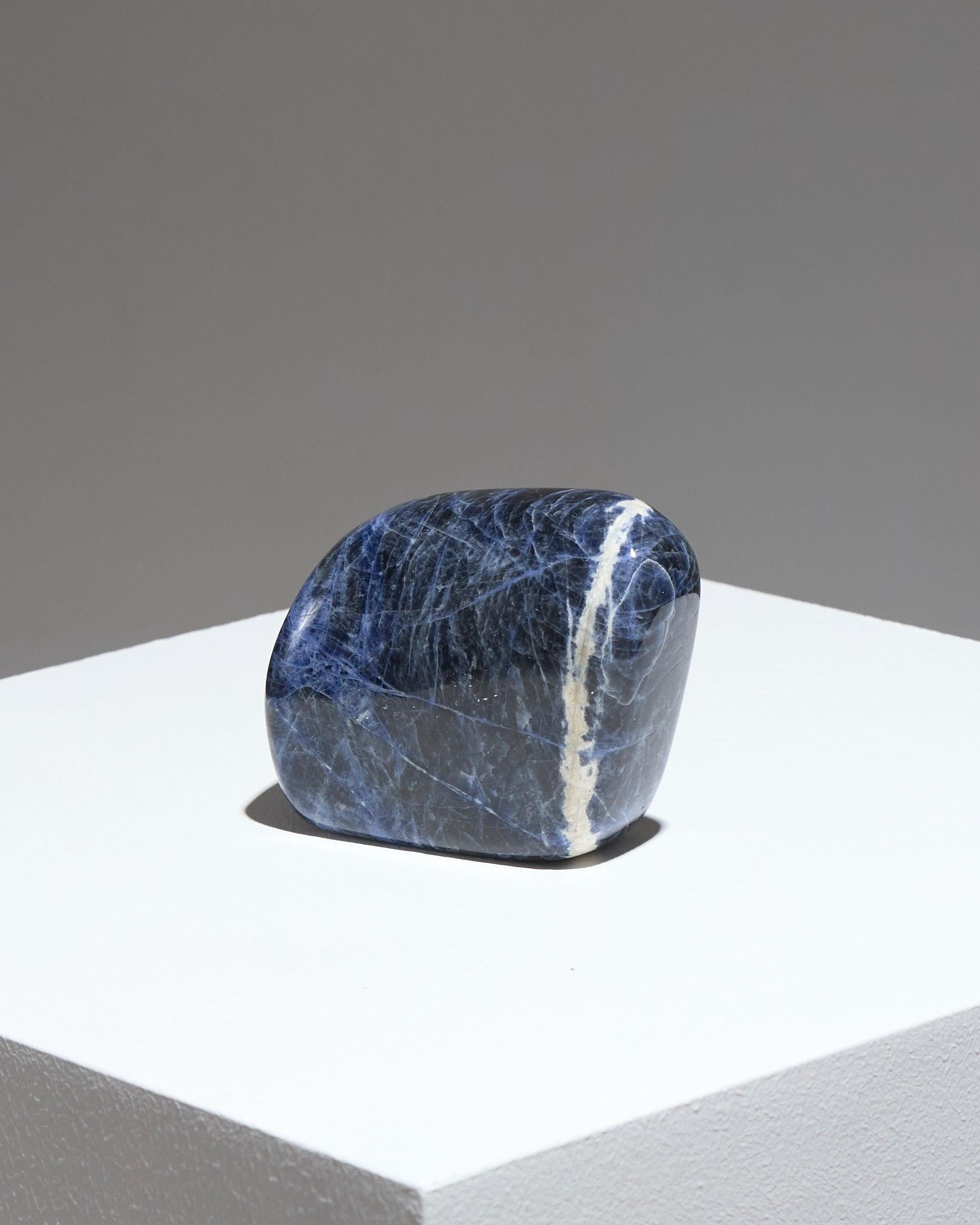 Blauer Sodalith-Auffangbehälter/Aschenbecher, 1970er Jahre (Unbekannt) im Angebot