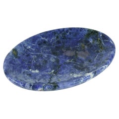 Blue Sodalite Marble Oval Soap Holder Bathroom Accessory Polished Made in Italy