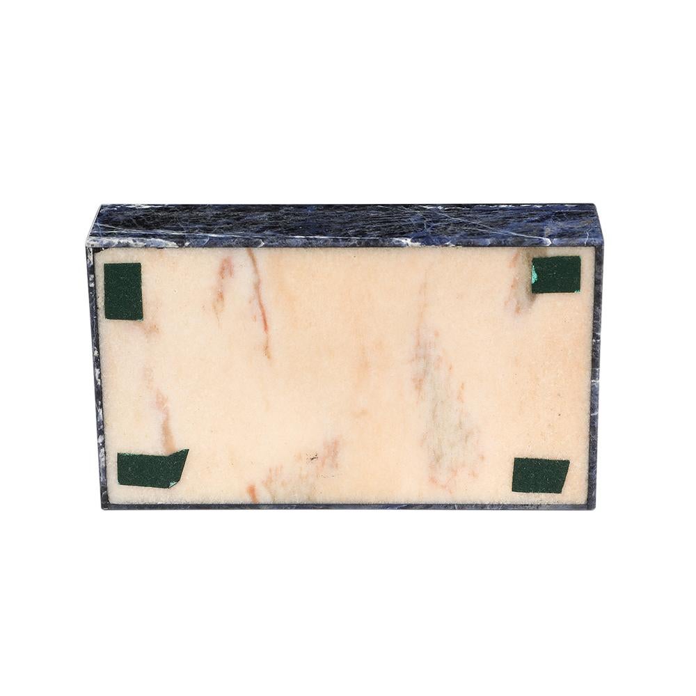 Caja de piedra sodalita azul, con bisagra, firmada 800 Silver en venta 4
