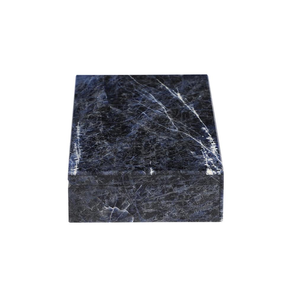 Caja de piedra sodalita azul, con bisagra, firmada 800 Silver Italiano en venta