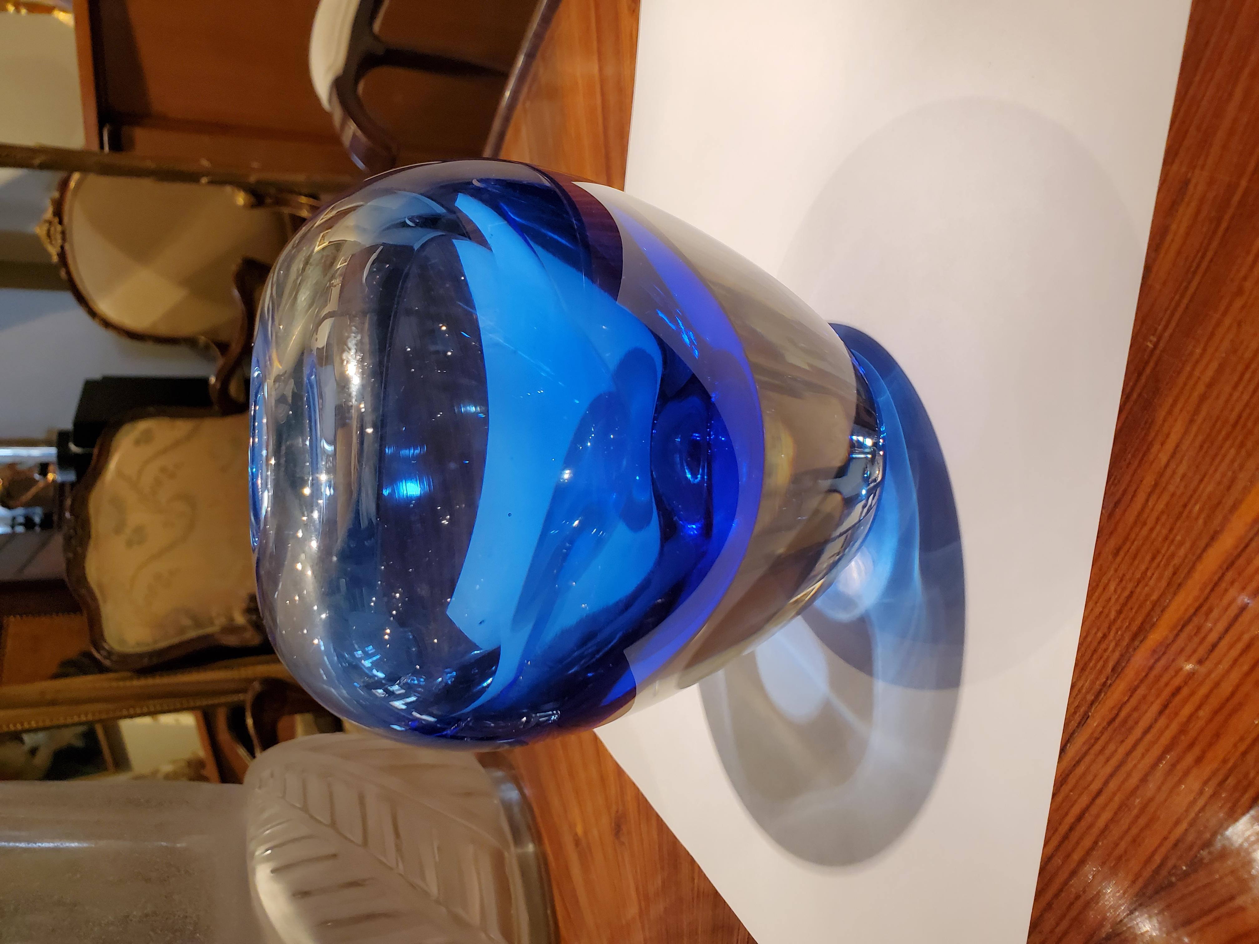 Blue Somerso Murano vase.