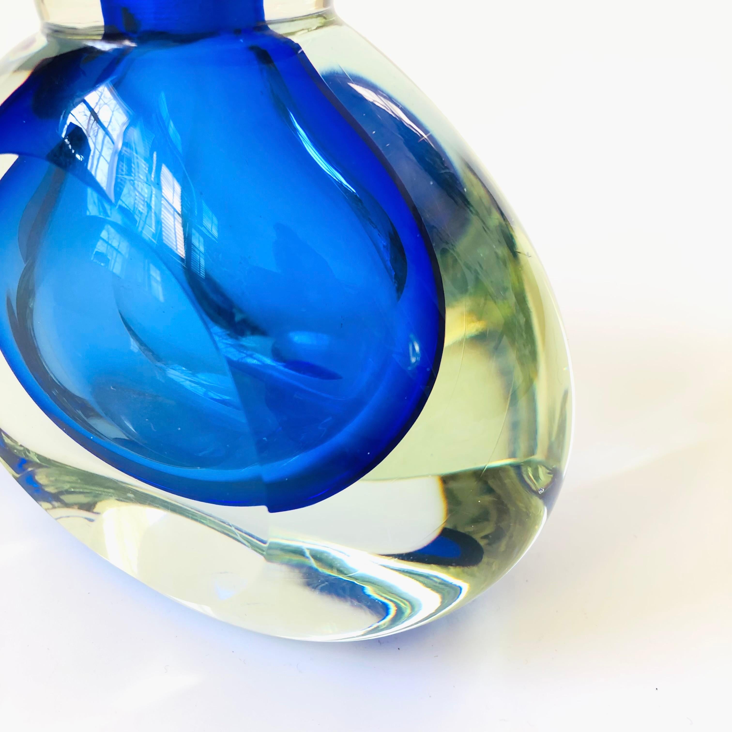 Blue Sommerso Art Glass Vase 2