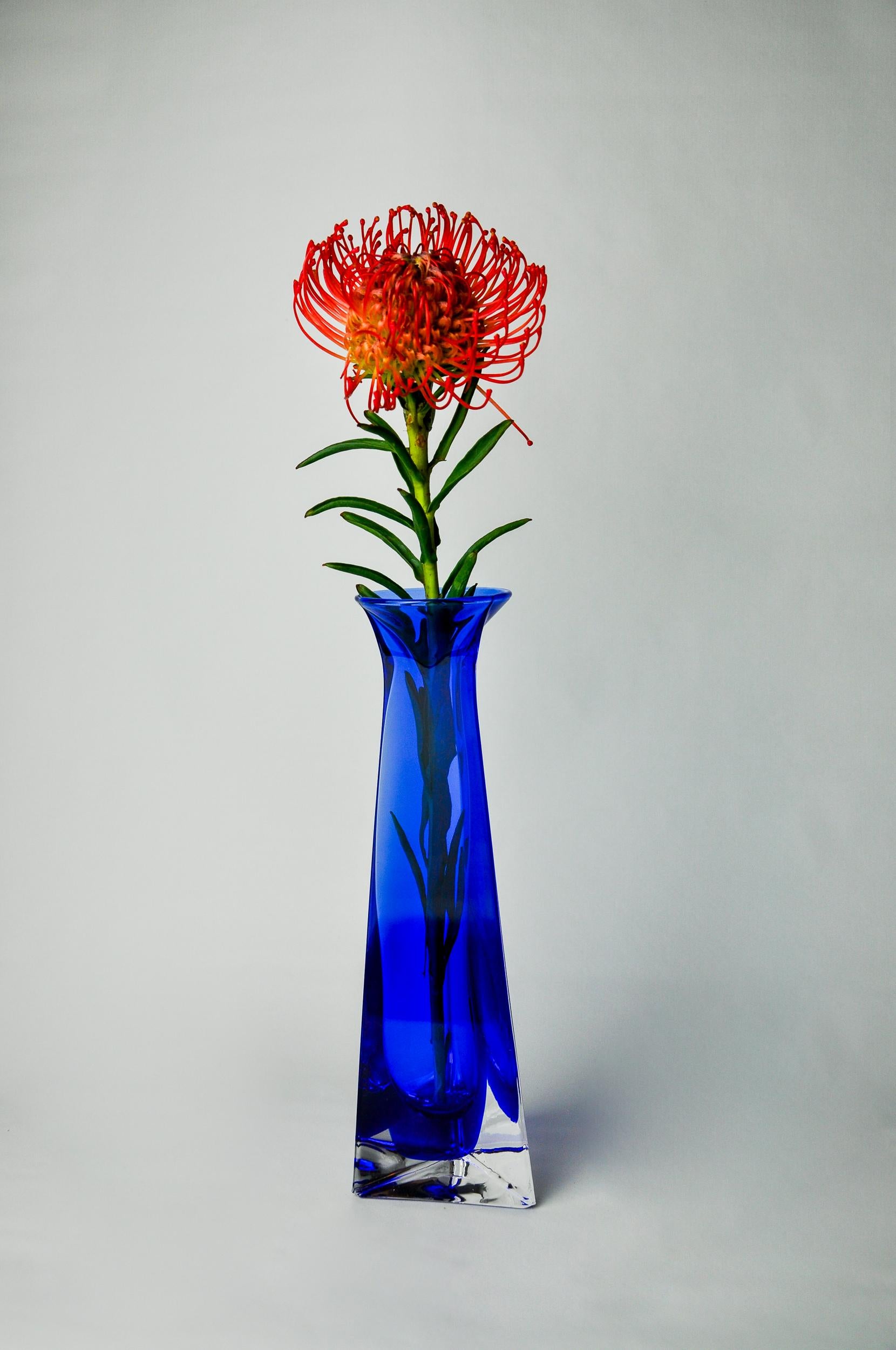 Very beautiful blue sommerso vase designed and made in Murano in the 1970s. Handcrafted glass using the 