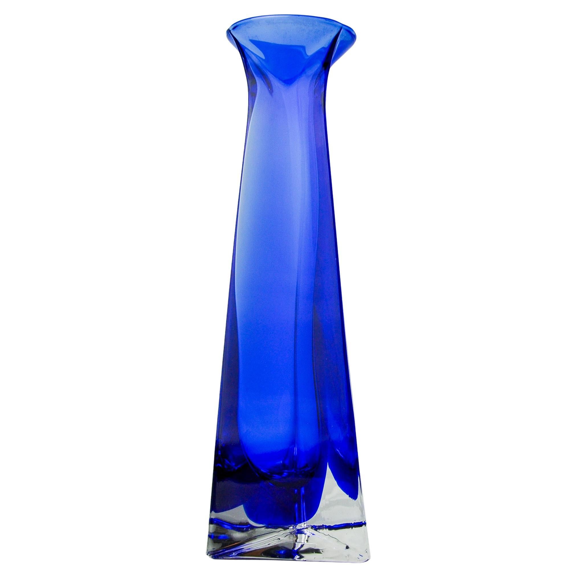 Blue Sommerso soliflore in Murano glass, Italy, 1970 For Sale