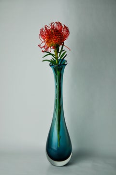 Blue sommerso solifore, Murano glass, Italy, 1970