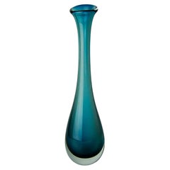Sommerso solifore azul, cristal de Murano, Italia, 1970