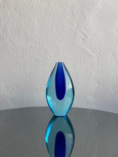 Vase Sommerso bleu de Flavio Poli pour Seguso