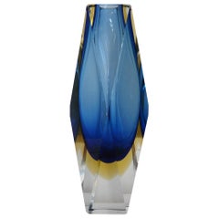 Blue Sommerso Vase by Mandruzzato