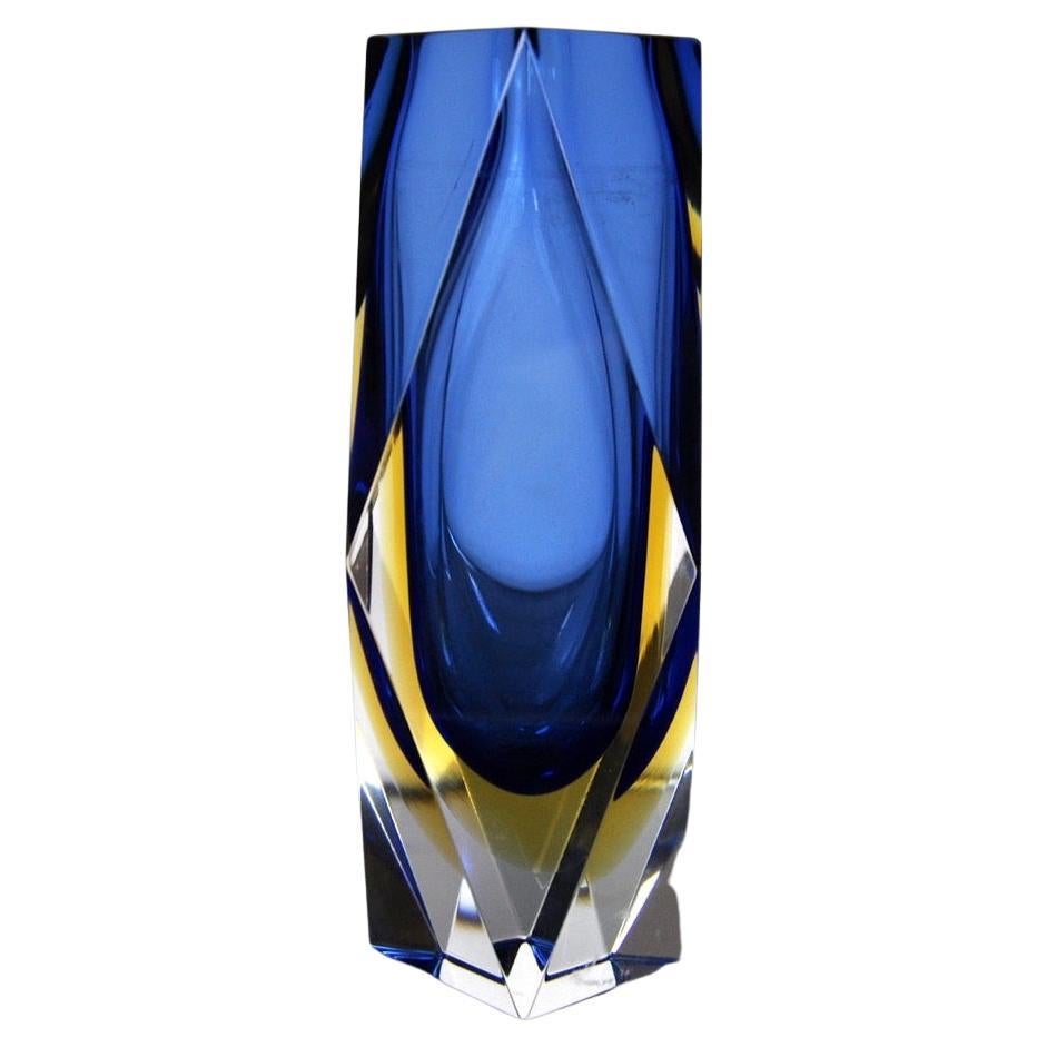 Vase Sommerso bleu en verre de Murano pour Seguso, Italie, 1960 en vente