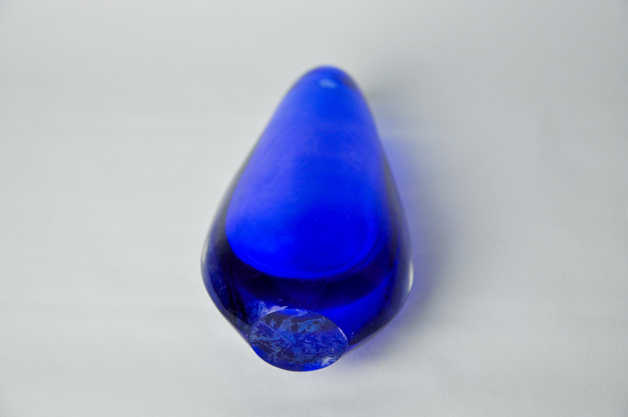Late 20th Century Blue Sommerso Vase, Murano Glass, Italy, 1970 For Sale