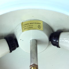 Plafoniera blu A Space AGE in ottone e vetro, Ludib Bratislava 1970s