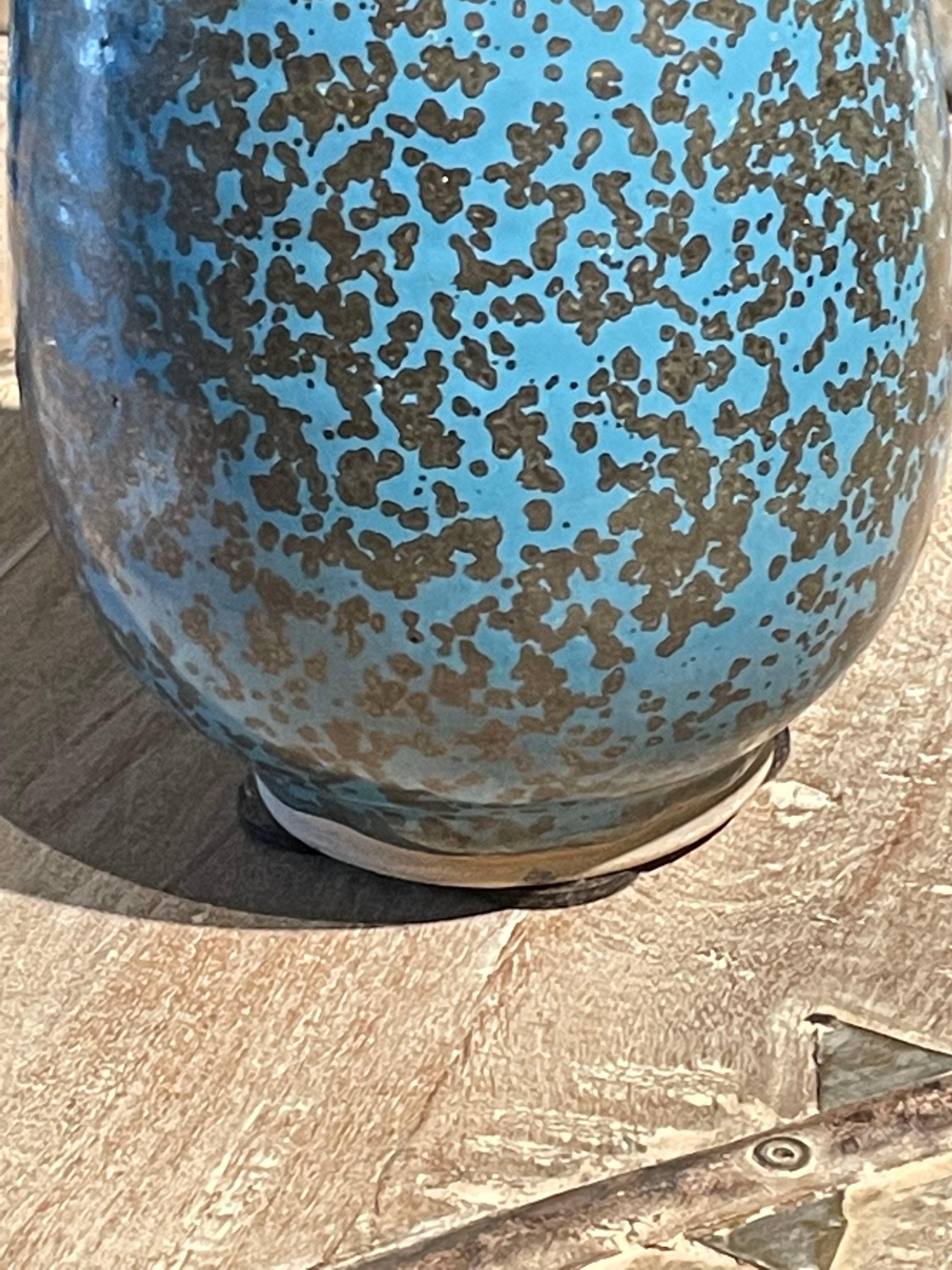 Blue Speckle Glaze Tear Drop Shape Vase, China, Contemporary In New Condition In New York, NY