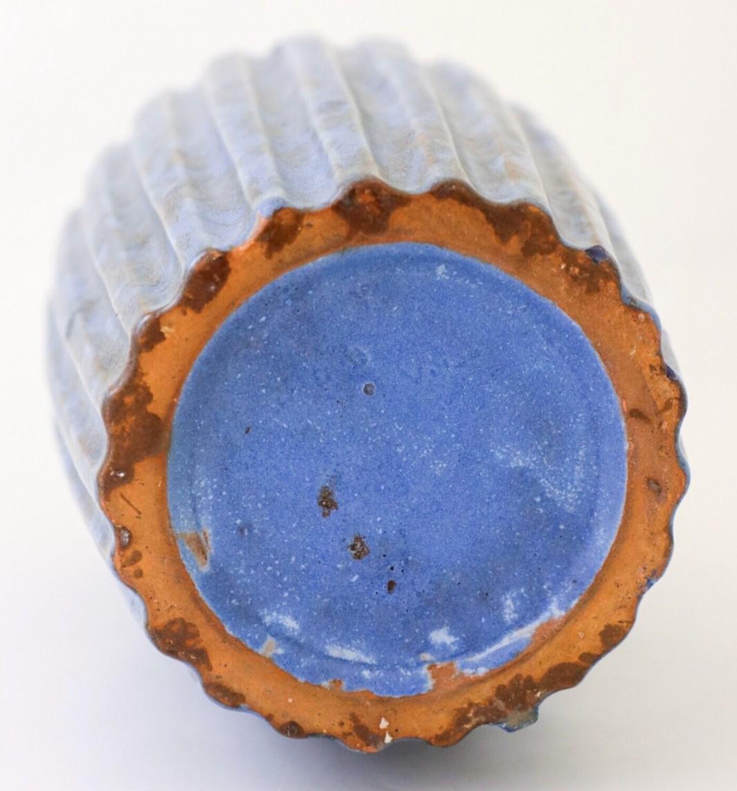 Blaue gesprenkelte Keramikvase - 
