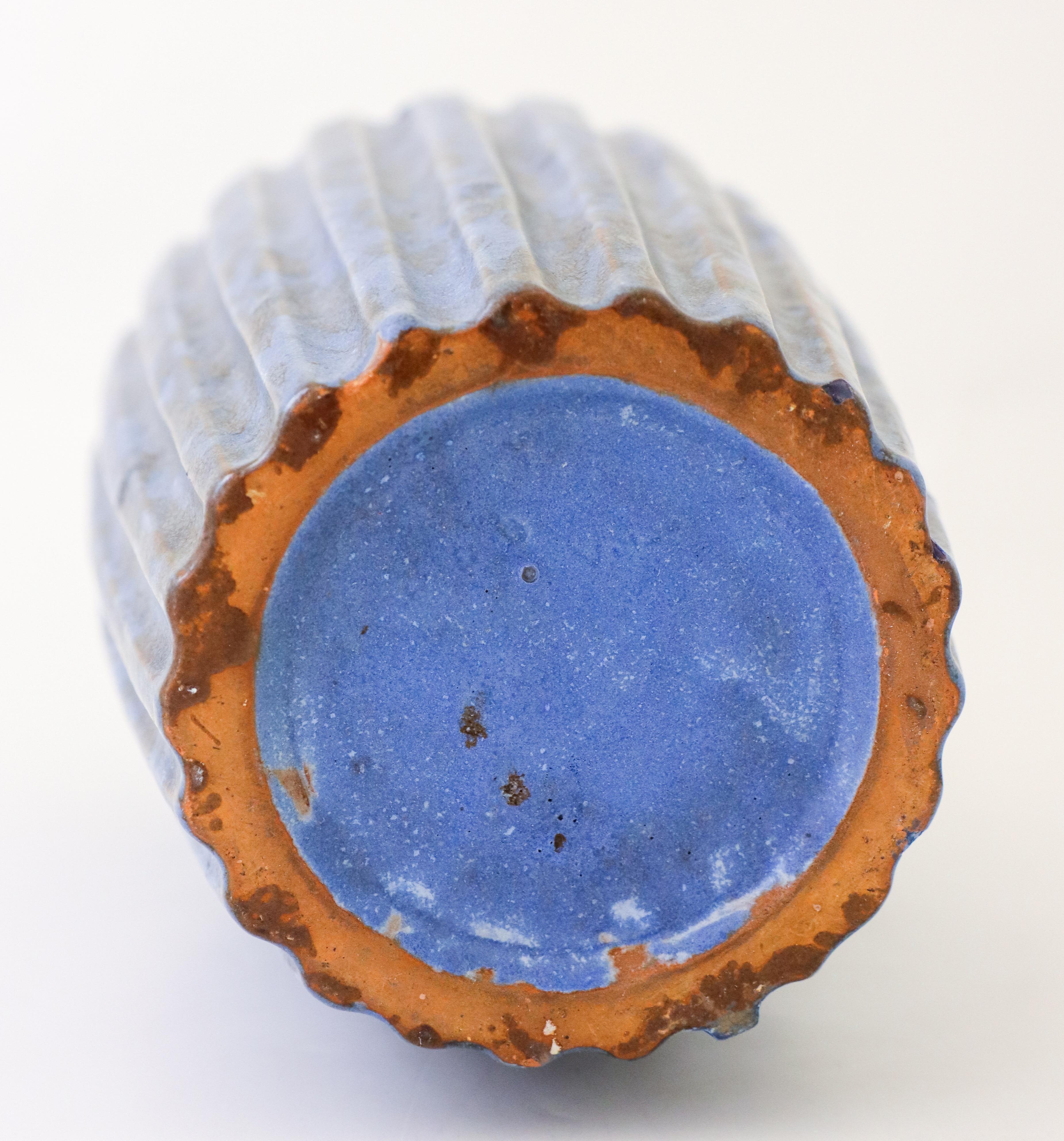 Blue Speckled ceramic vase - 