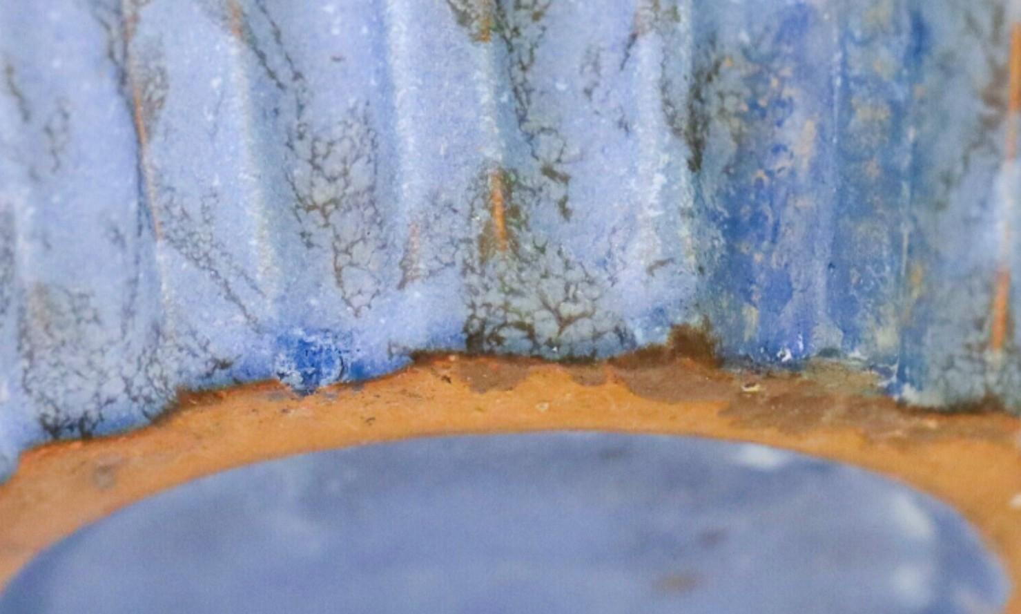 Blaue gesprenkelte Keramikvase - 