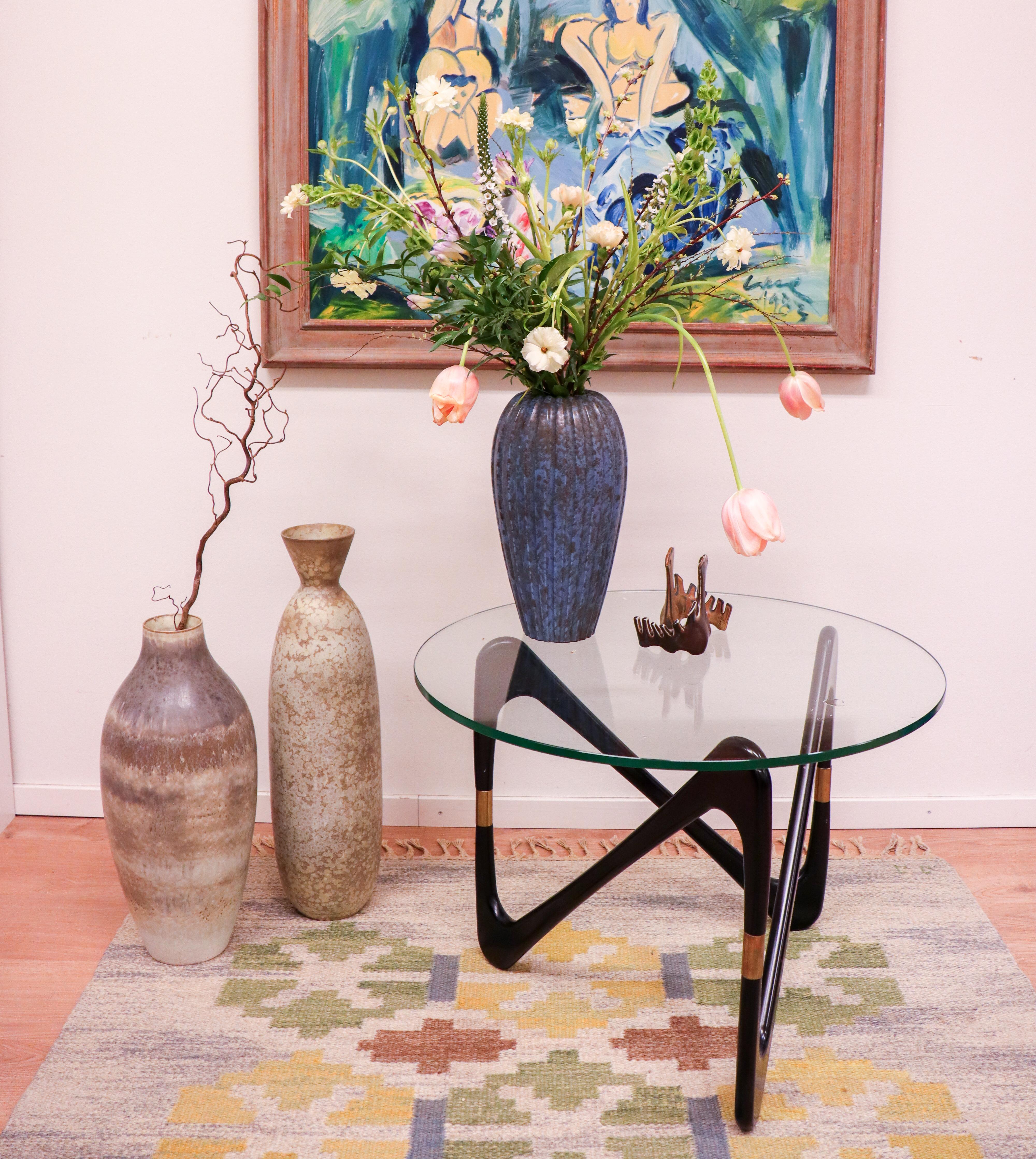 Blaue gesprenkelte Keramikvase - 