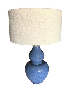 Blue Speckled Glaze Pair Gourd Shape Lamps, China, Contemporary