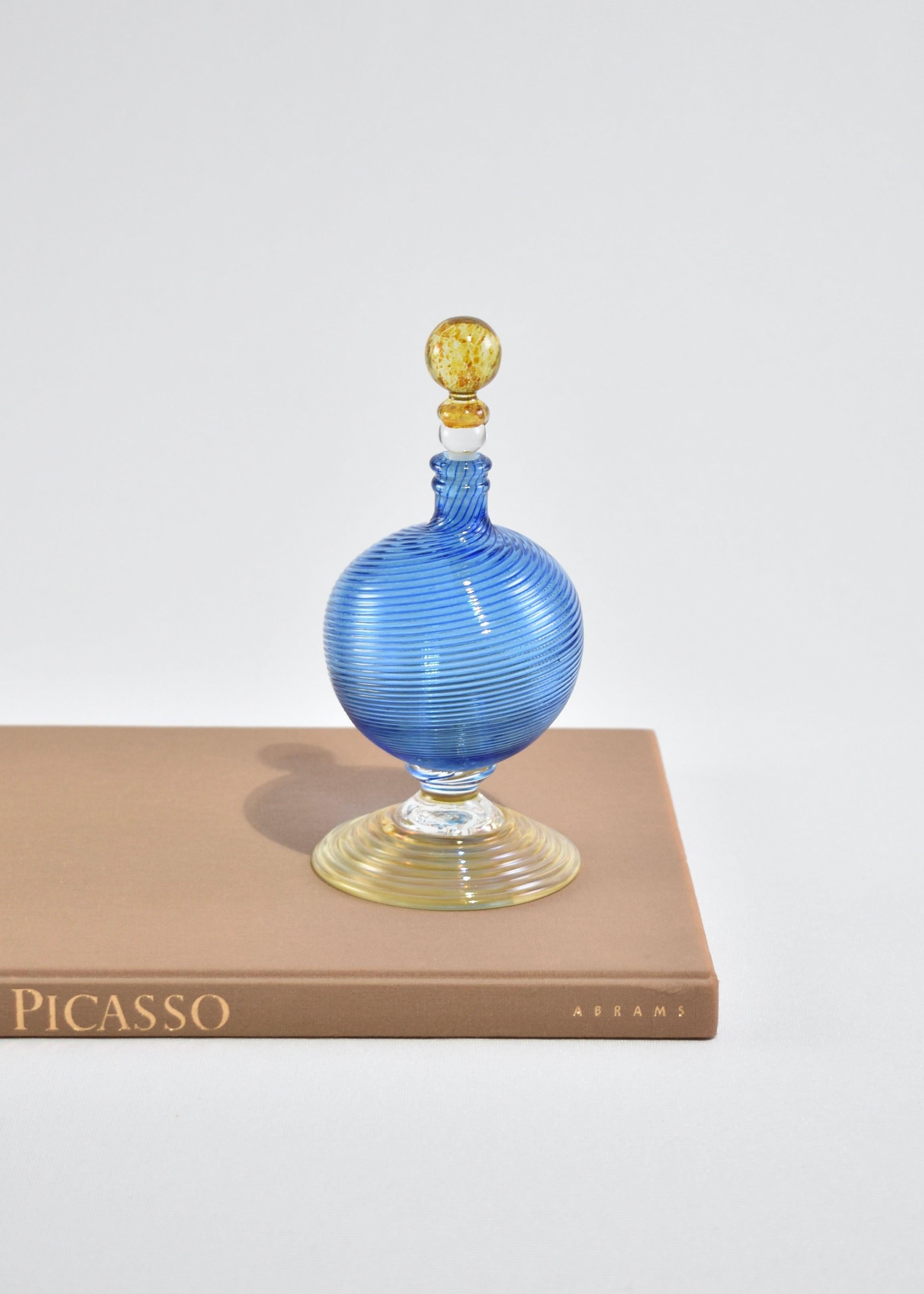 20th Century Blue Spiral Perfume Bottle