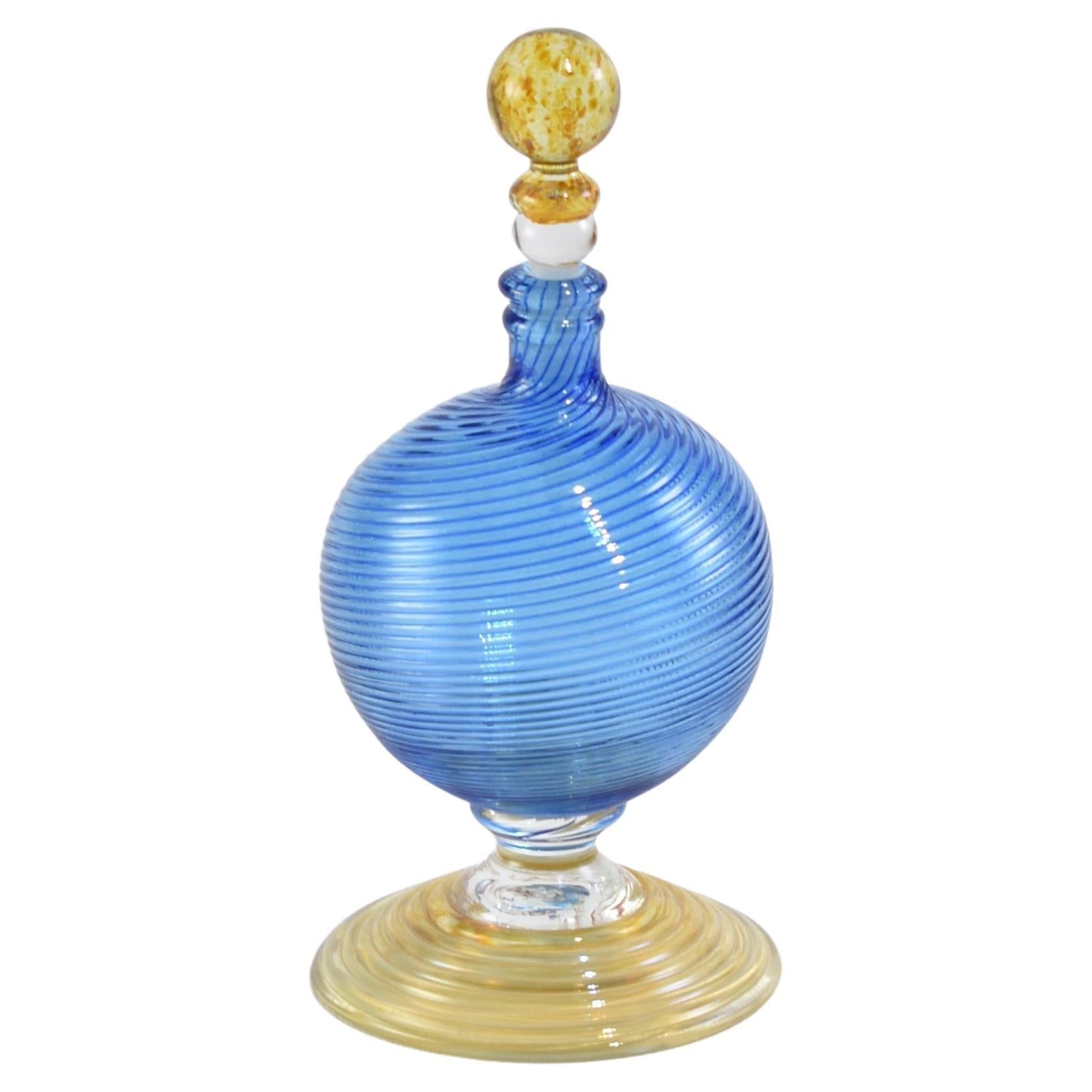 Blue Spiral Perfume Bottle