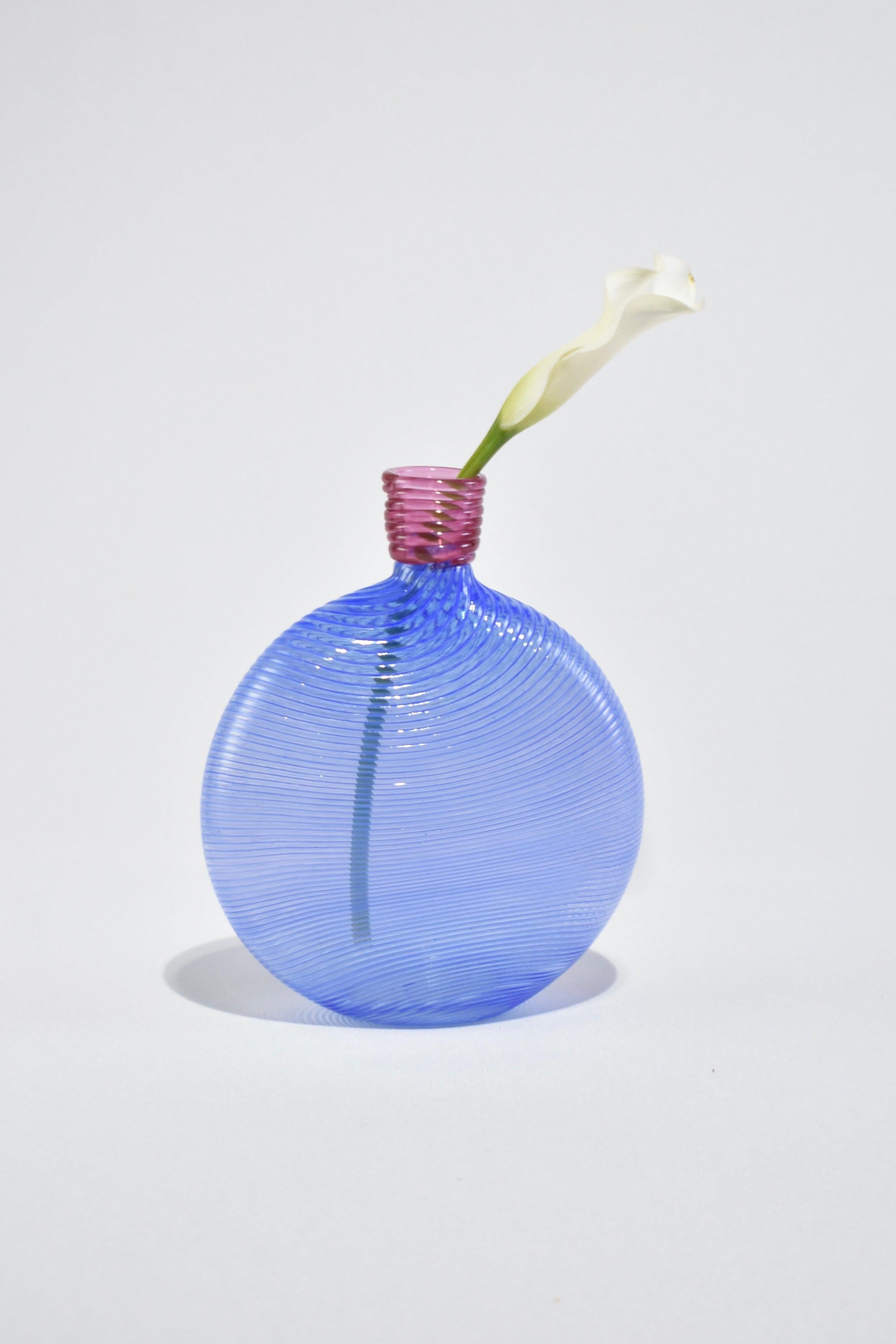 Modern Blue Spiral Vase
