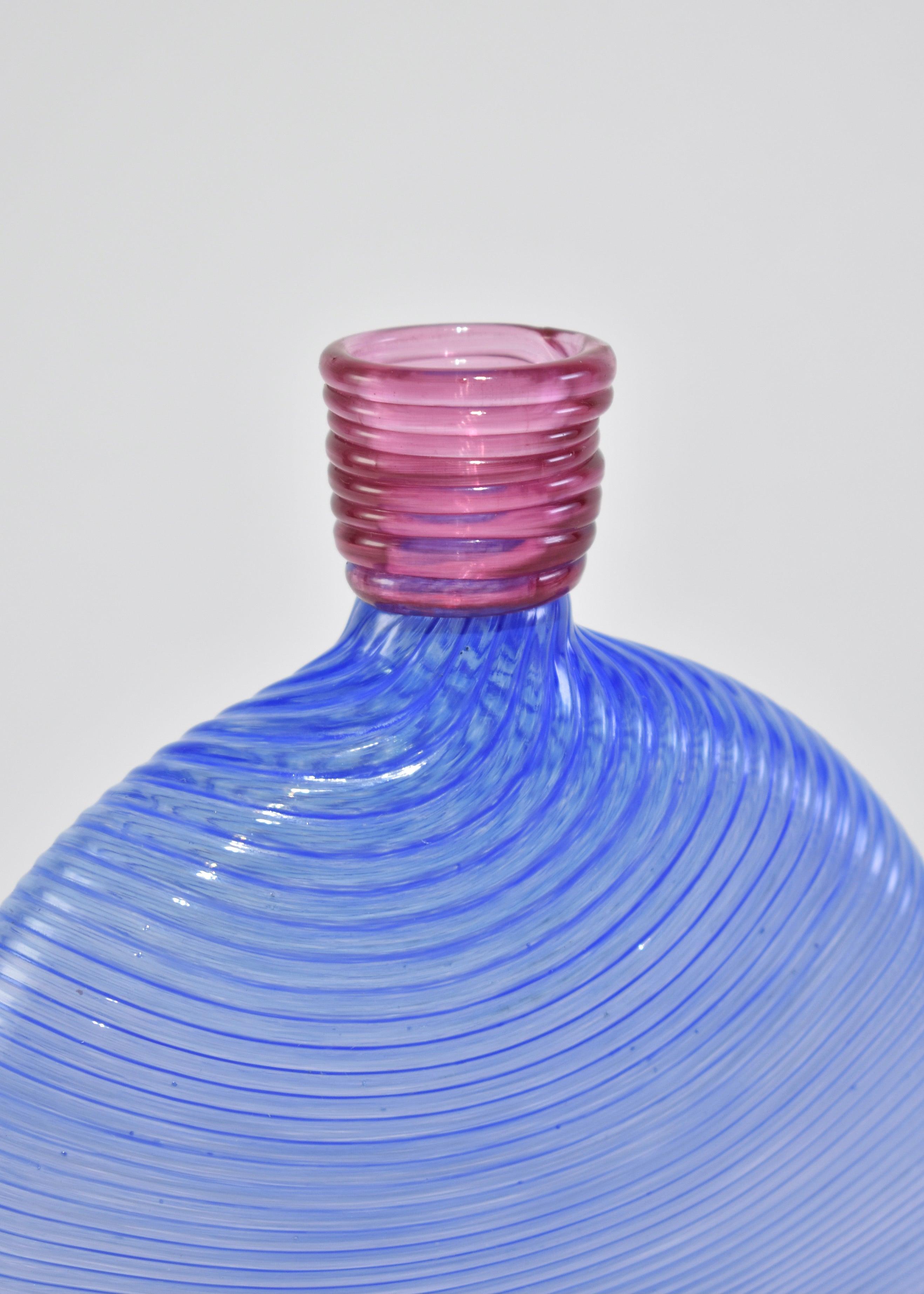 20th Century Blue Spiral Vase