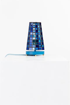 Blue Stained Glass Small Table Lamp