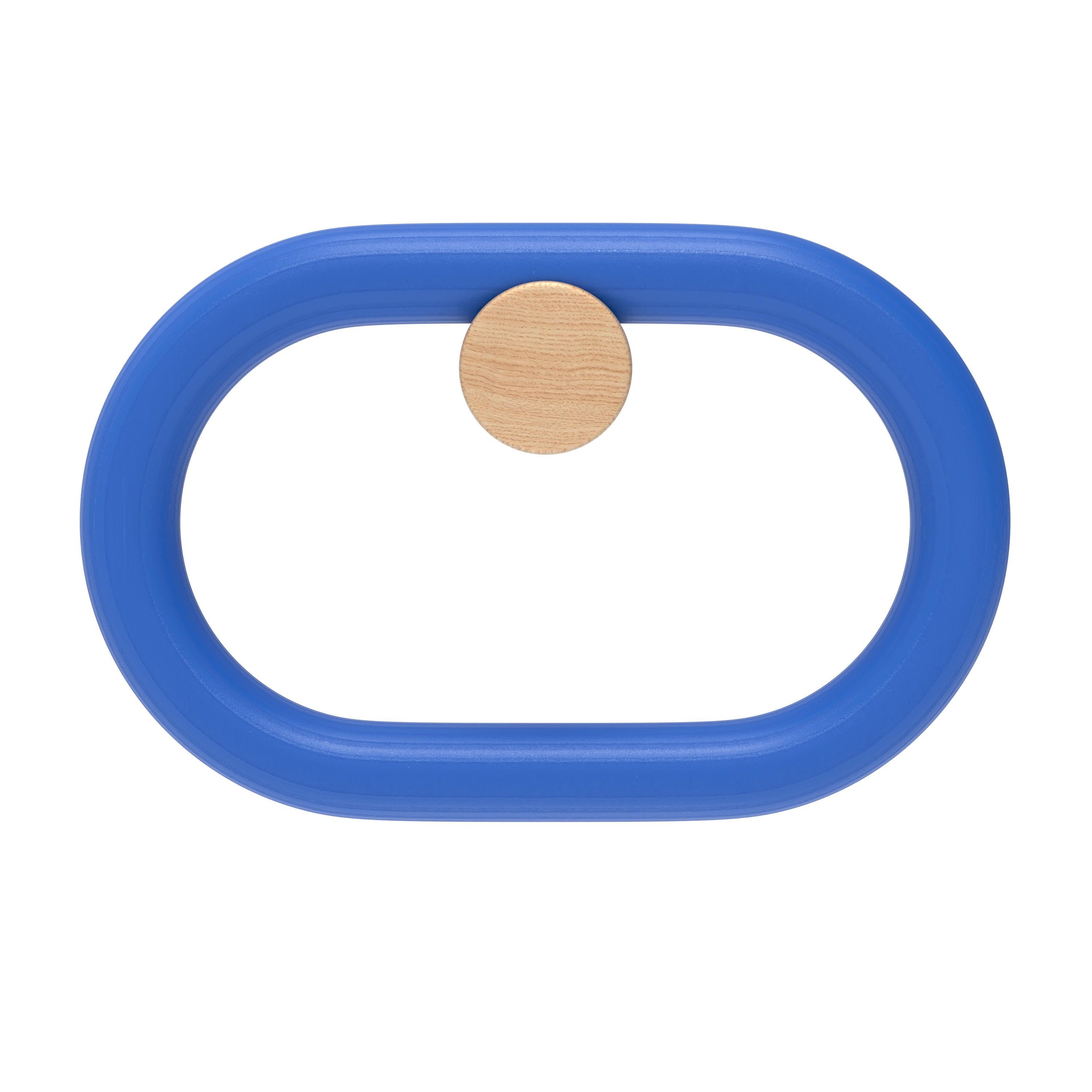 Blue Stained Oak Fernand Hook Horizontal by HARTO
Dimensions: W 20 x D 8 x H 12 cm. 
Materials: Solid Wood, Lacquered Plywood, Metal.
Weight: 0.2 kg

Matching the Fernand coat rack, the coat hook of the same name is just as elegant and functional.
