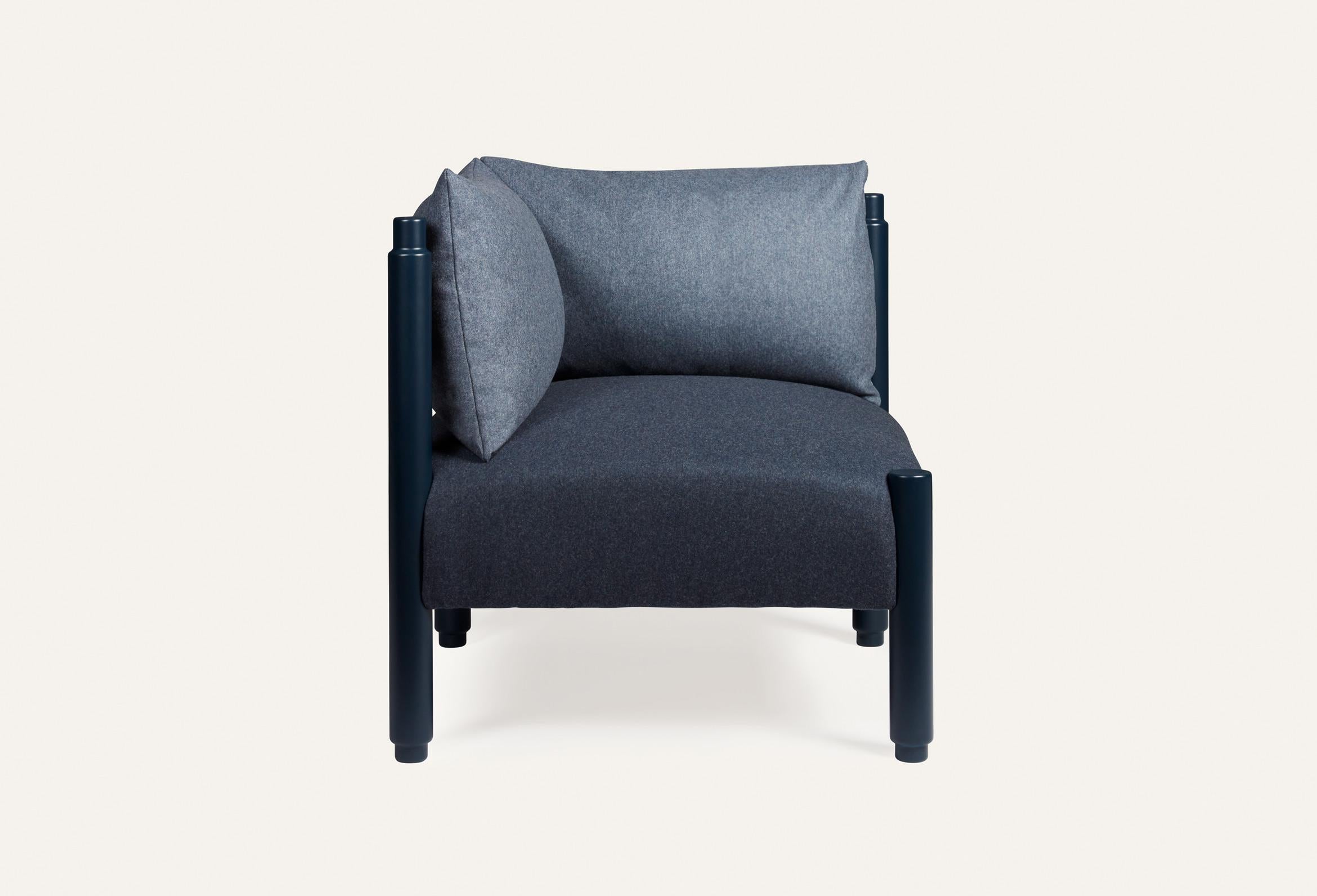 Post-Modern Blue Stand by Me Sofa with Pillows by Storängen Design For Sale