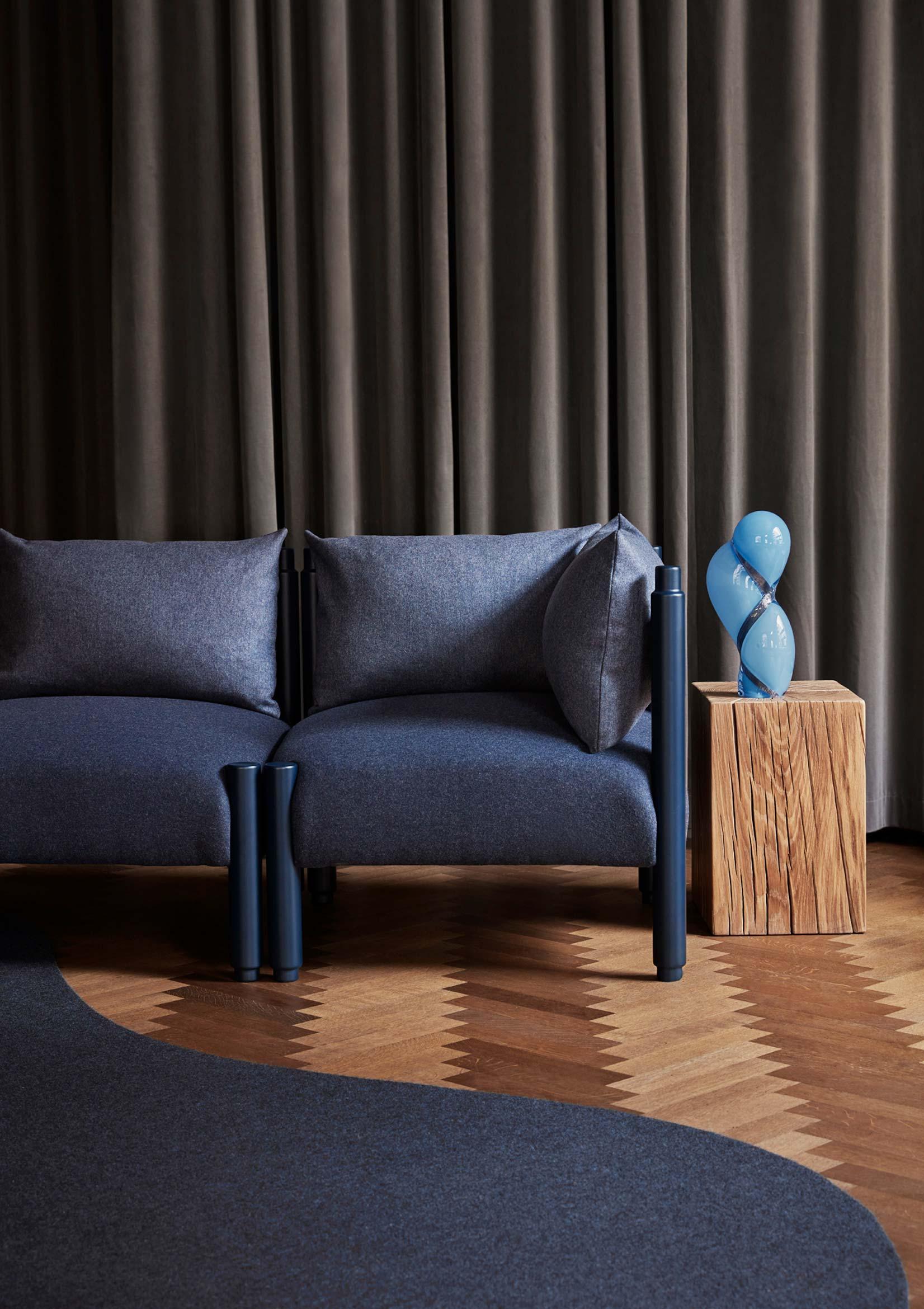 Blue Stand by Me Sofa with Pillows by Storängen Design In New Condition For Sale In Geneve, CH