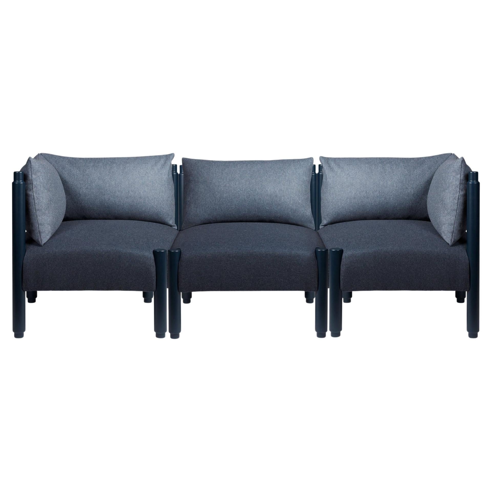 Blue Stand by Me Sofa with Pillows by Storängen Design