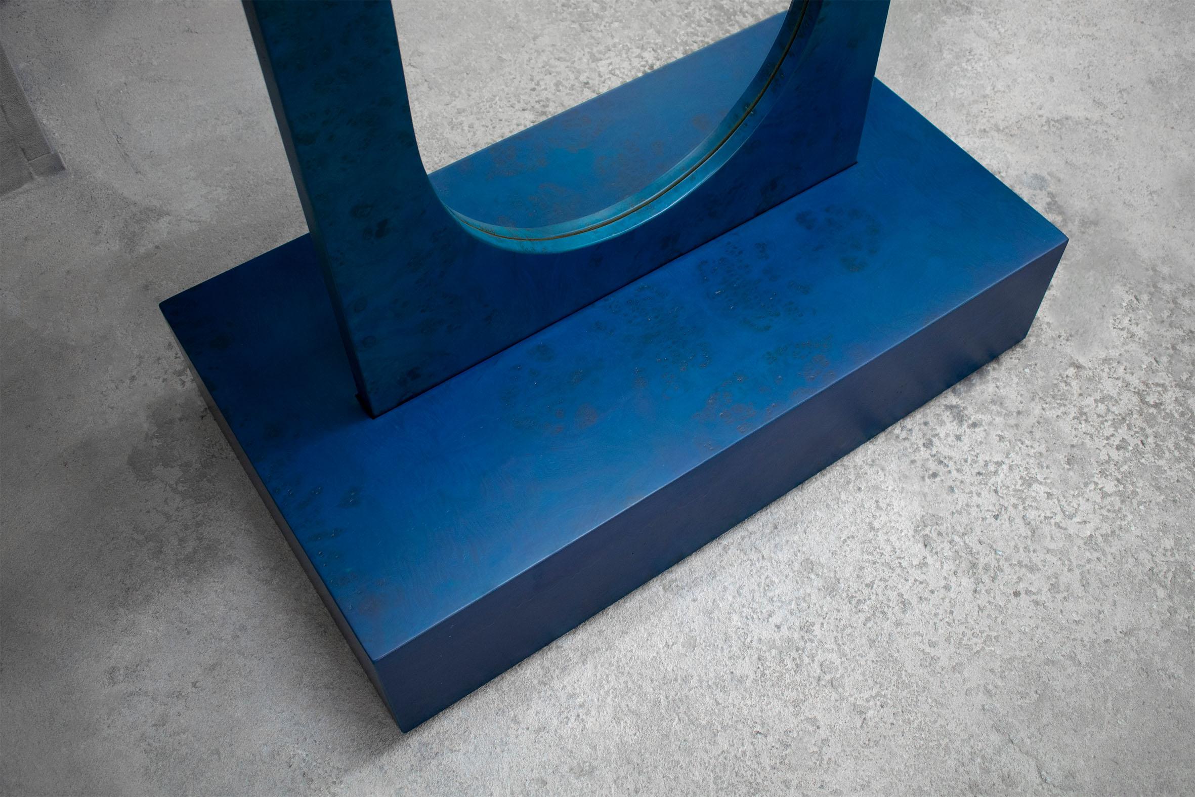Veneer Blue Standing Mirror by Studio Christinekalia
