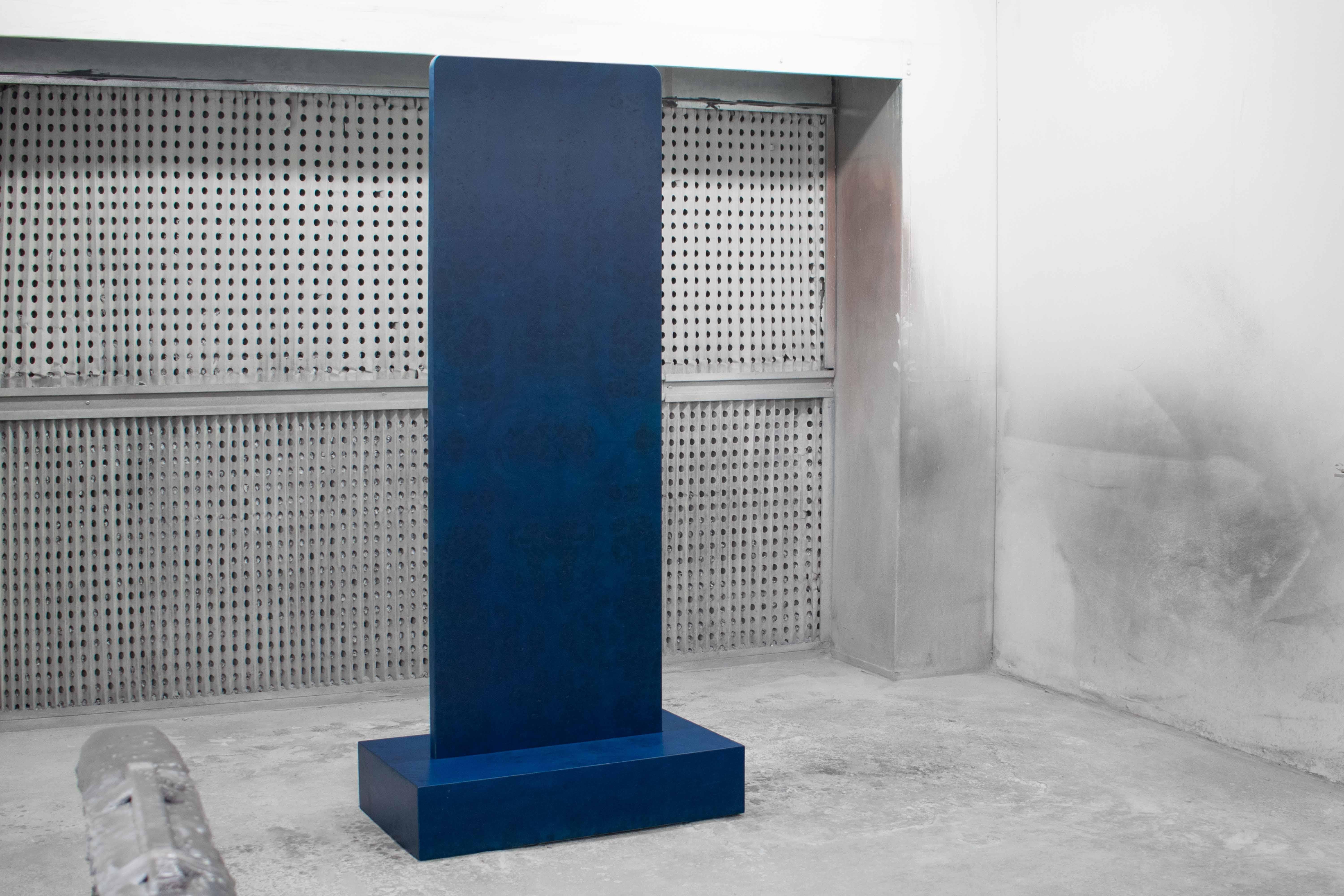 Contemporary Blue Standing Mirror by Studio Christinekalia