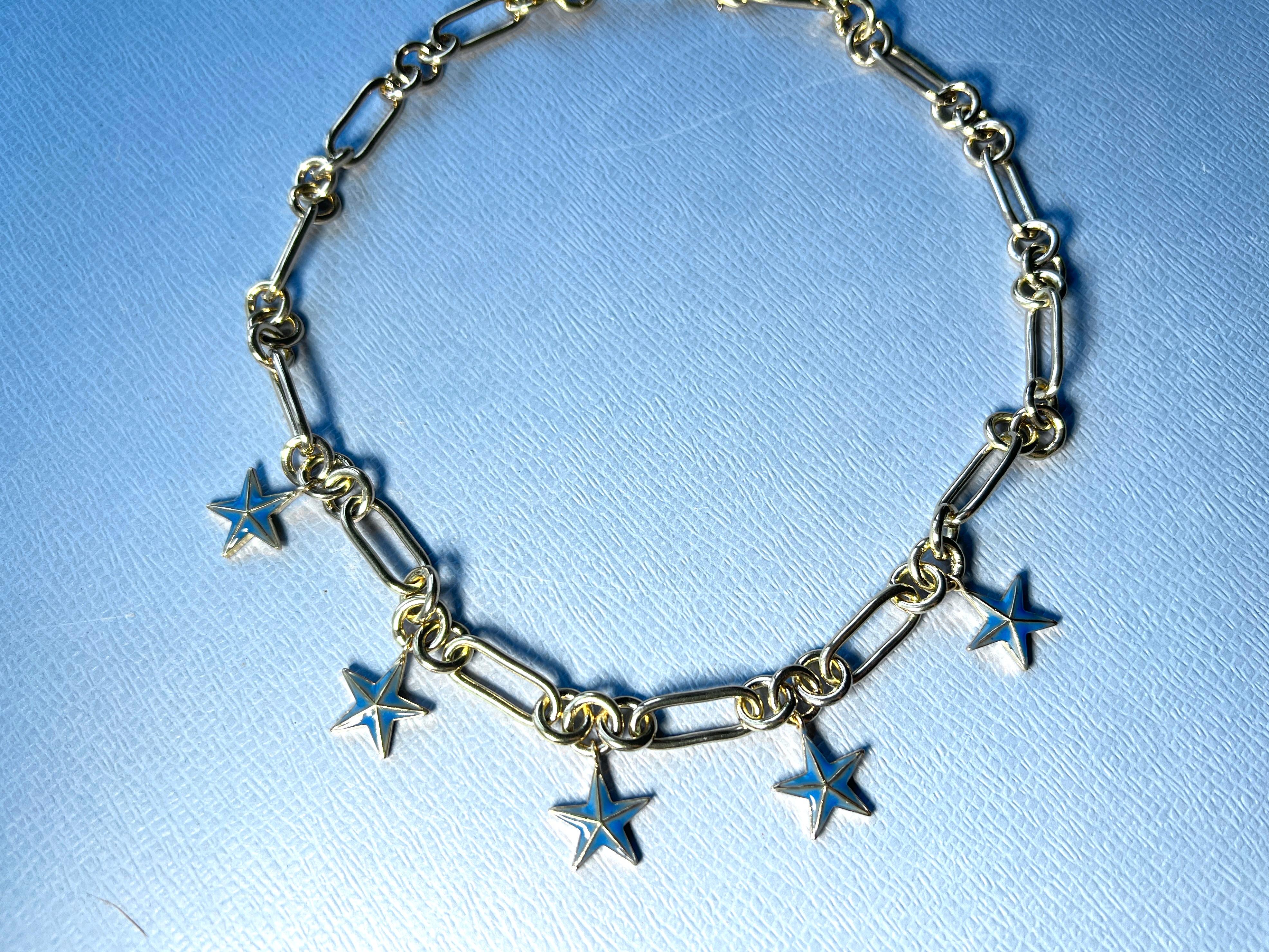 Collana a catena con ciondolo a forma di stella blu in vendita 1