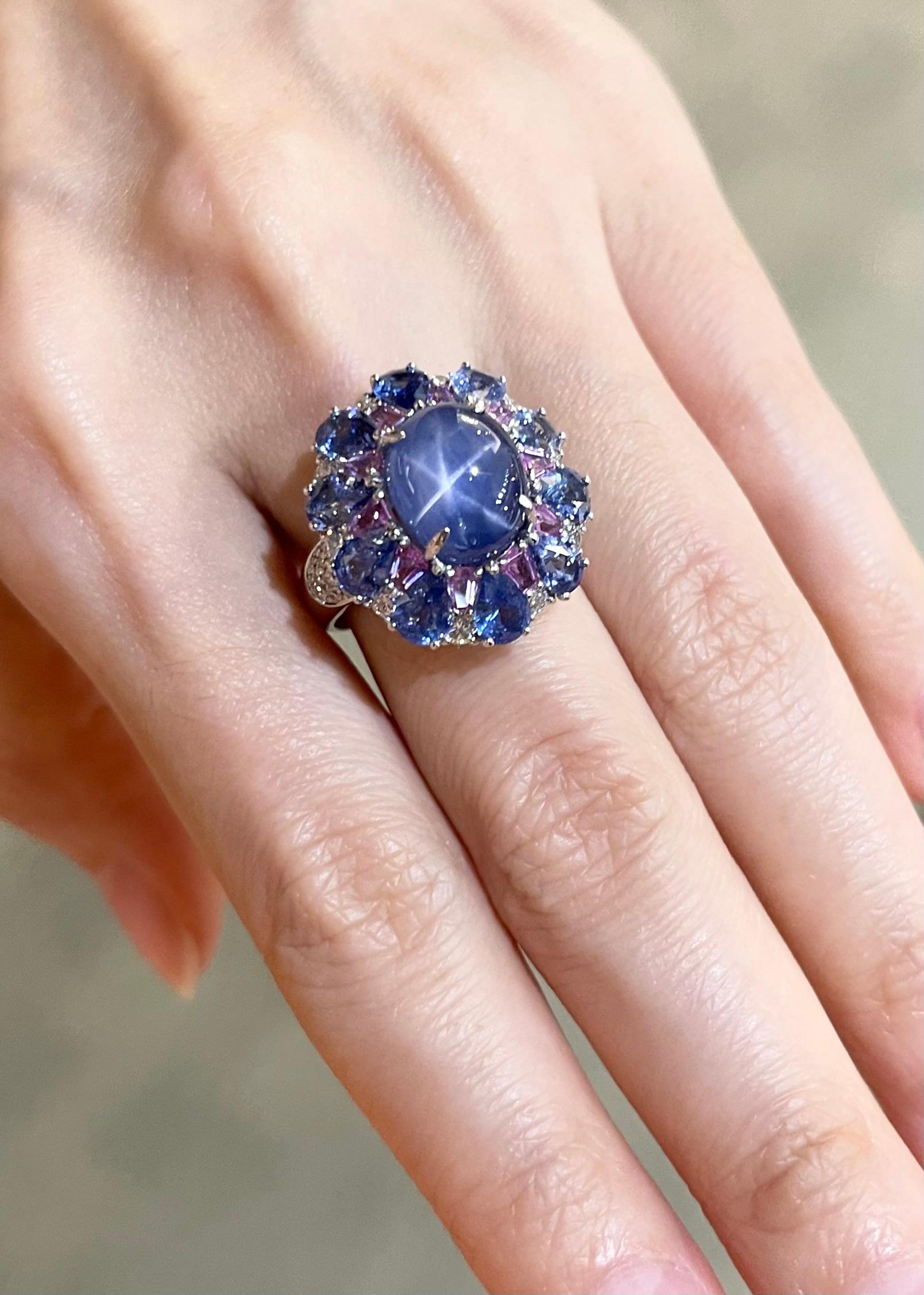 vintage blue star sapphire ring