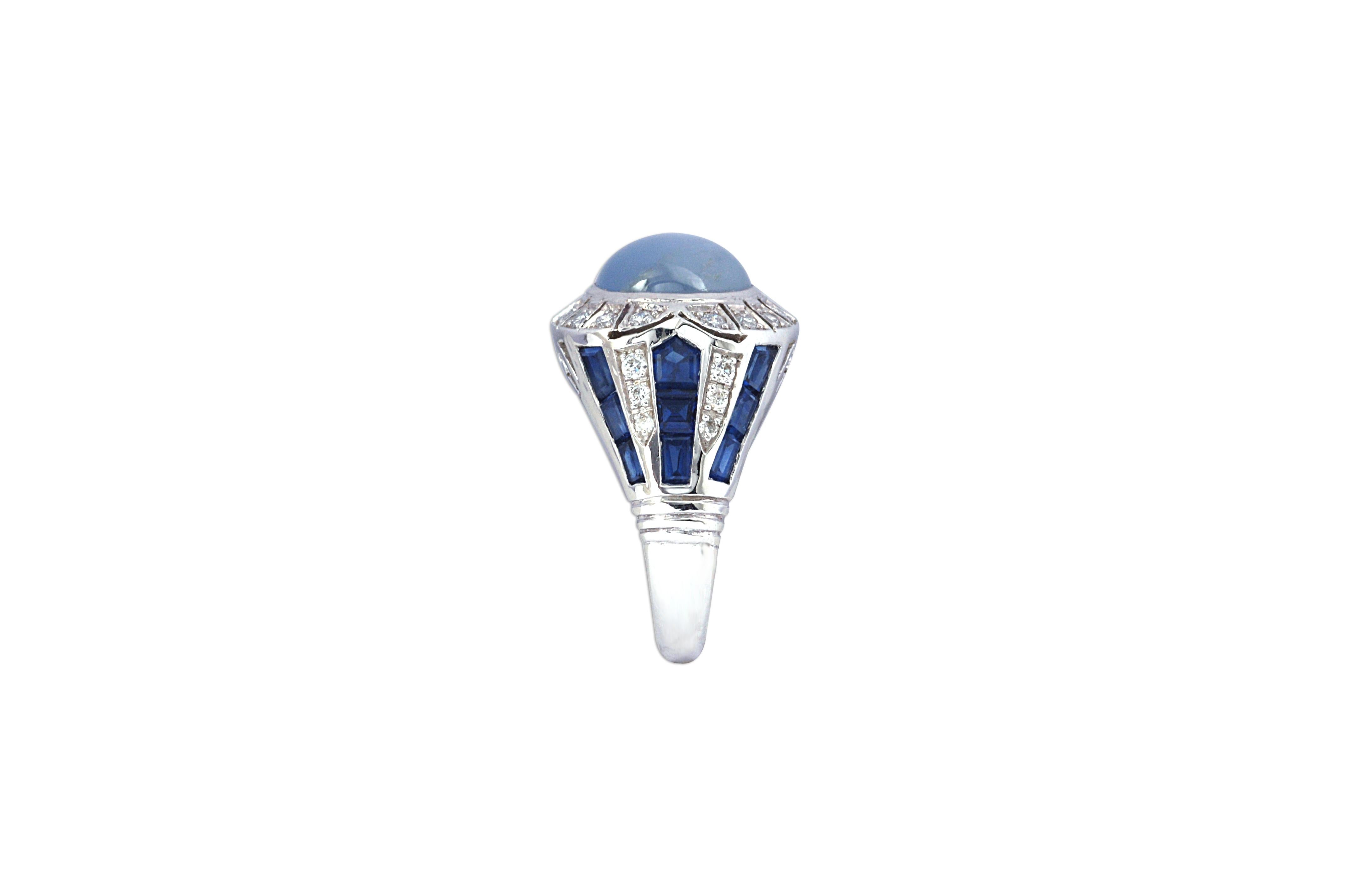 blue star sapphire ring with diamonds
