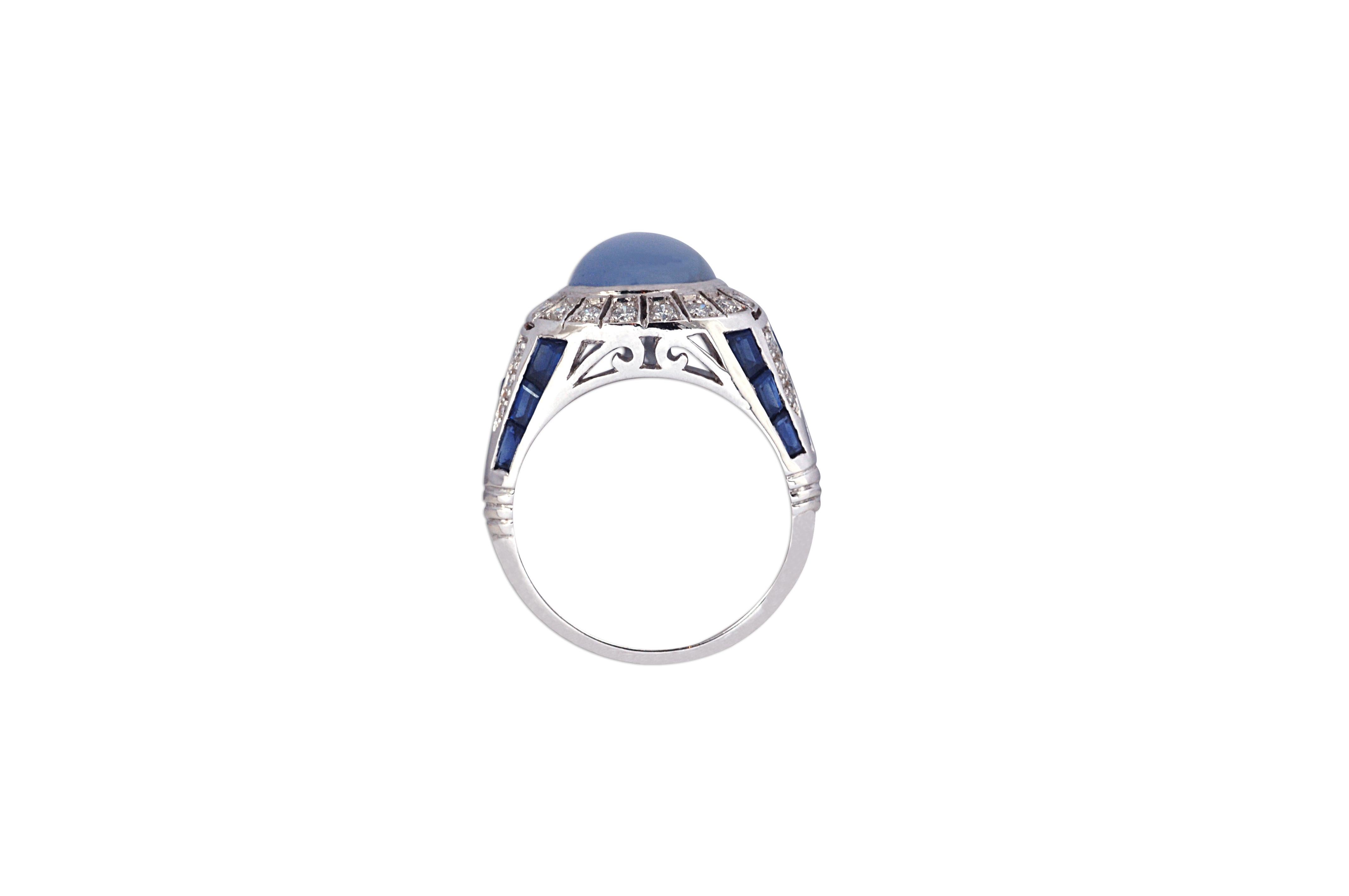 light blue star sapphire ring