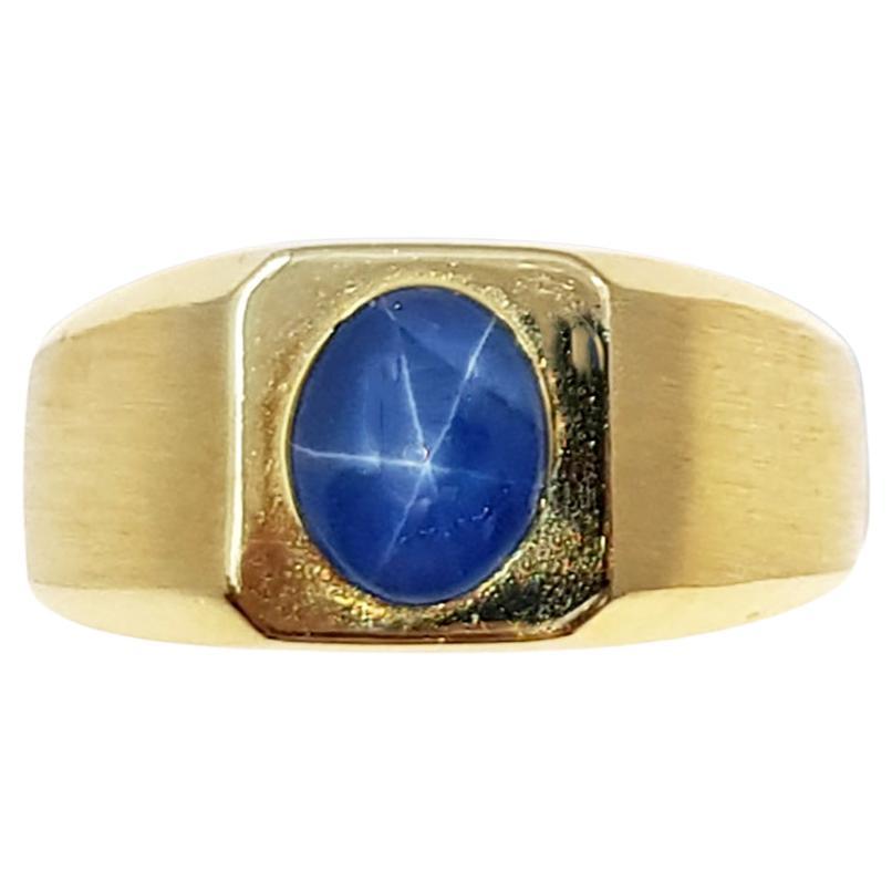 Vintage Star Sapphire Ring in 22K Yellow Gold