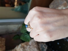 Blue Star Sapphire Ring Set in 18 Karat Gold Settings
