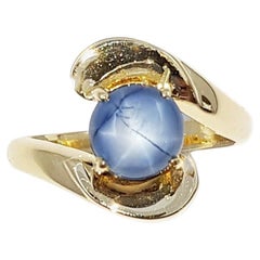 Blauer Stern-Saphir-Ring in 18 Karat Goldfassung