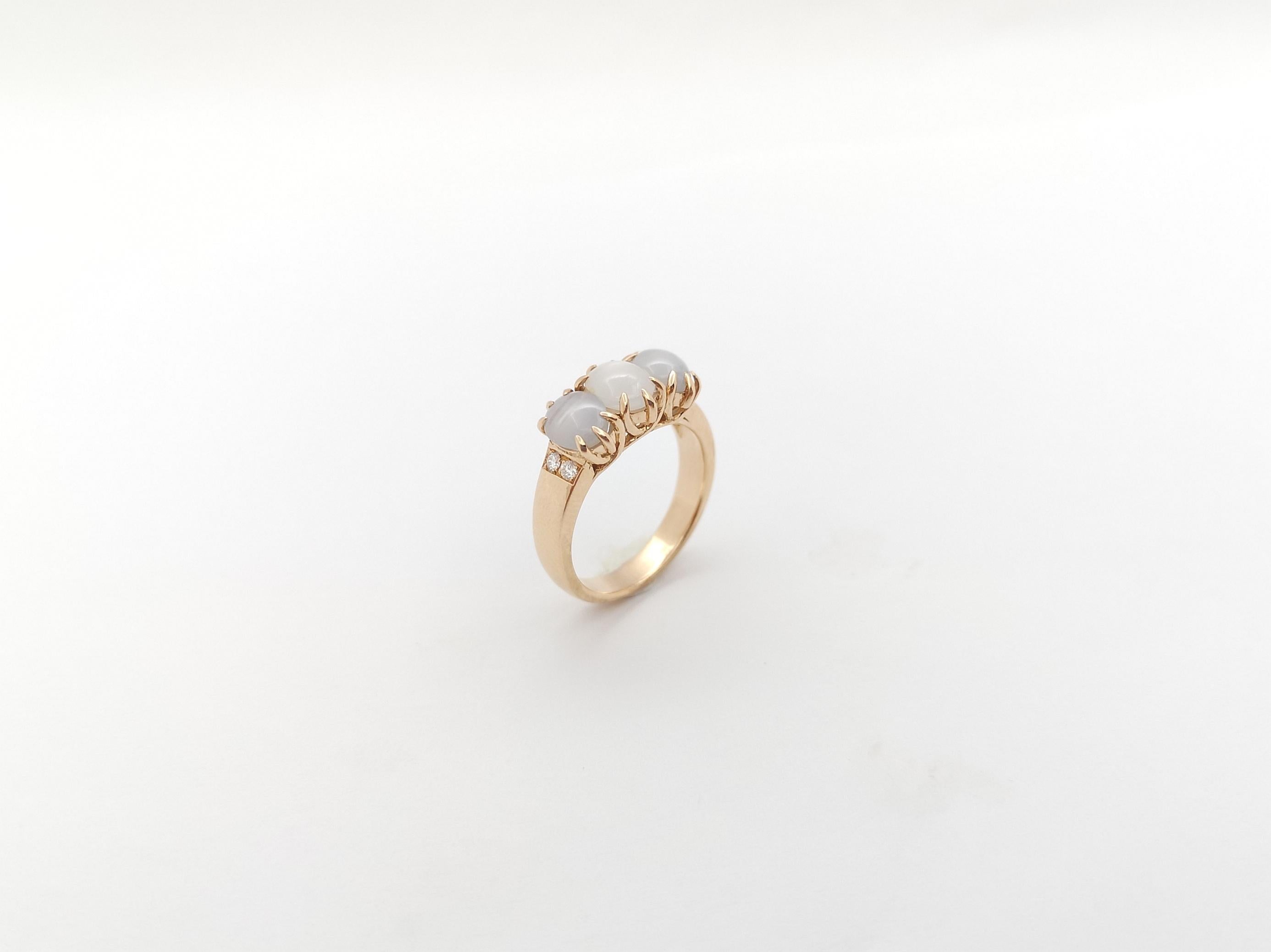 Blue Star Sapphire with Diamond Ring set in 18K Rose Gold Settings For Sale 7