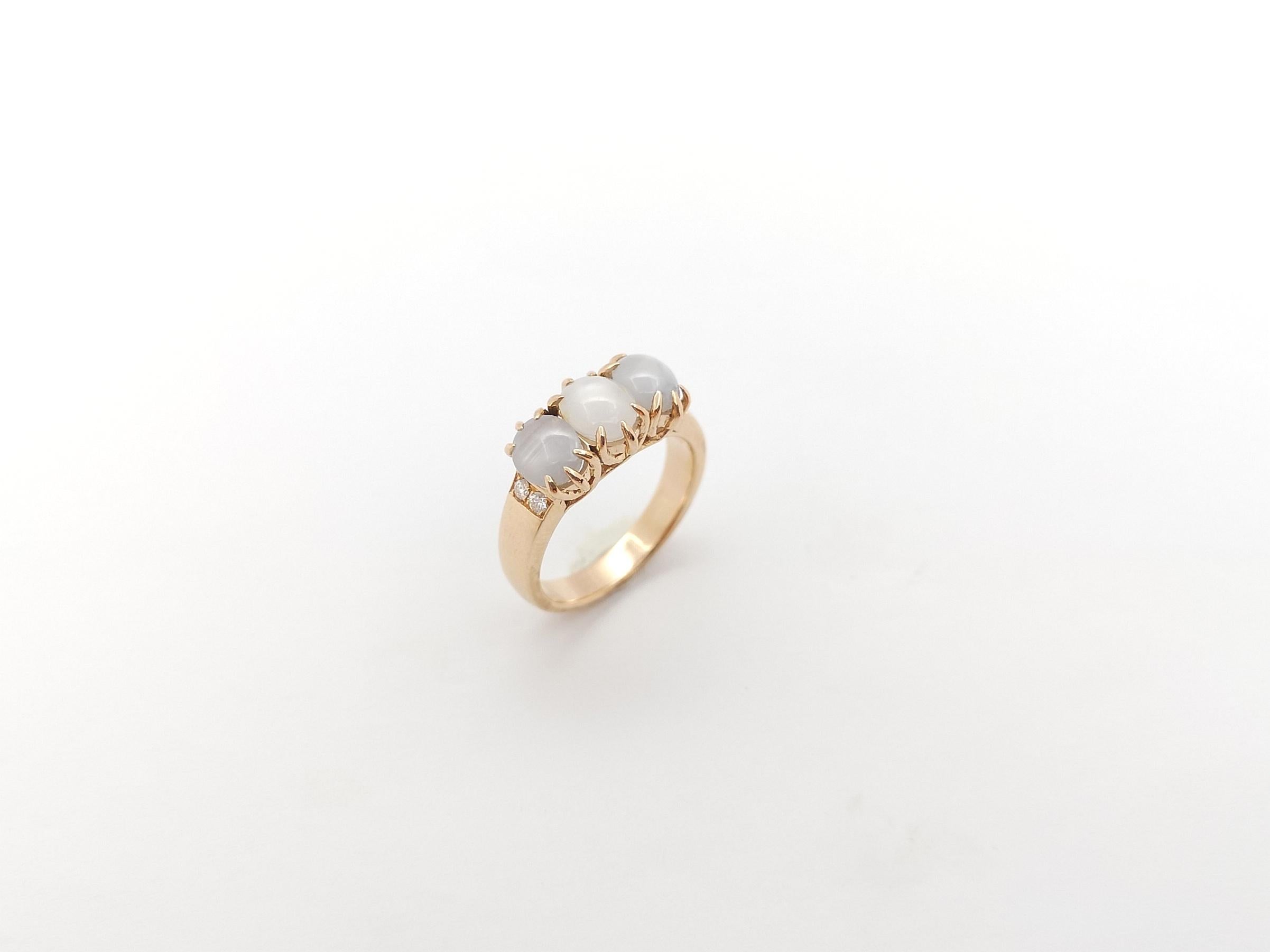 Blue Star Sapphire with Diamond Ring set in 18K Rose Gold Settings For Sale 9