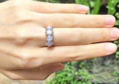 Blue Star Sapphire with Diamond Ring set in 18K Rose Gold Settings