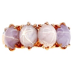 Bague étoile bleue avec diamants sertie en or rose 18 carats