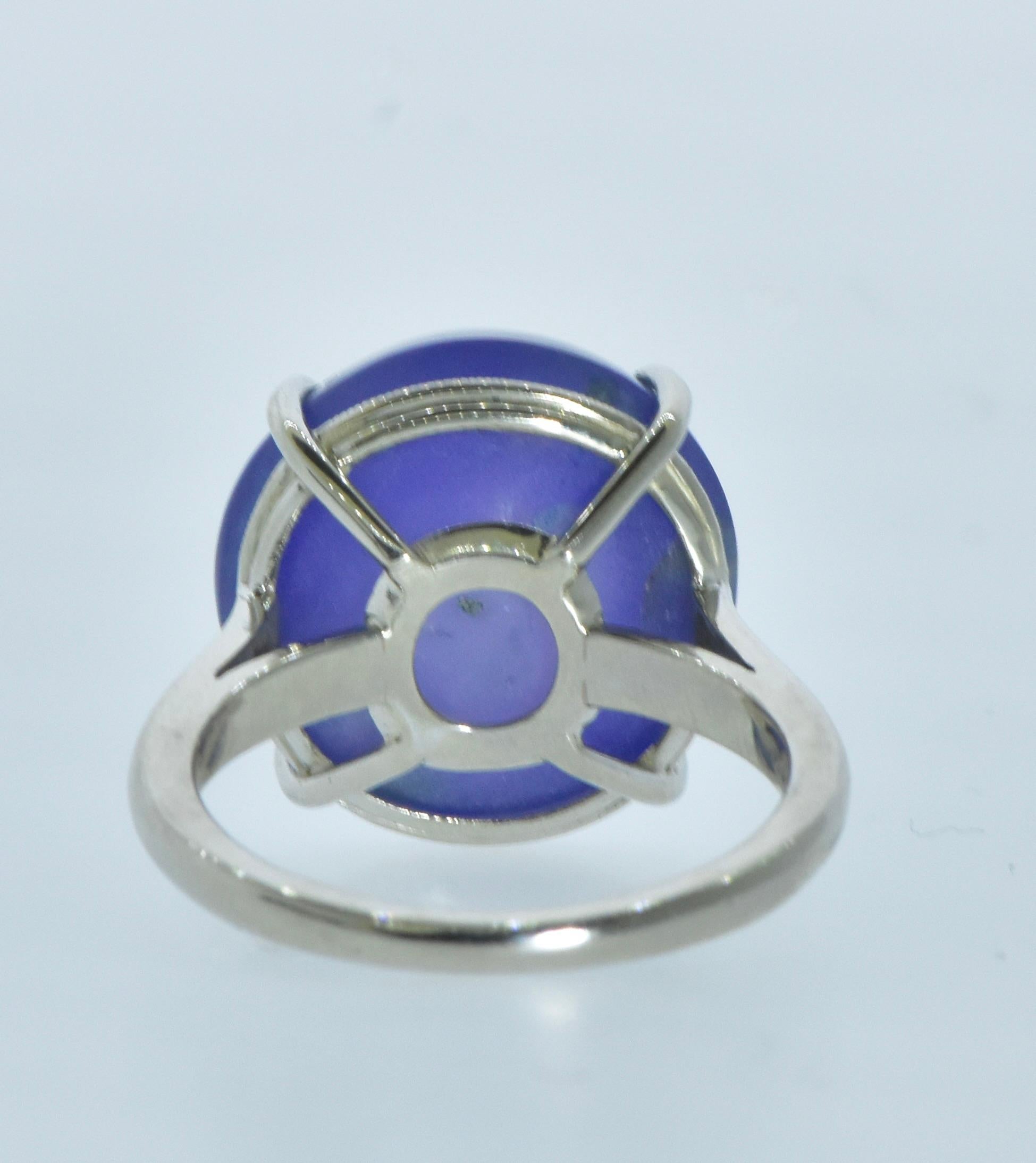 Blue Star Unheated Sapphire, 32 cts., Platinum New Ring by Pierre/Famille. For Sale 7