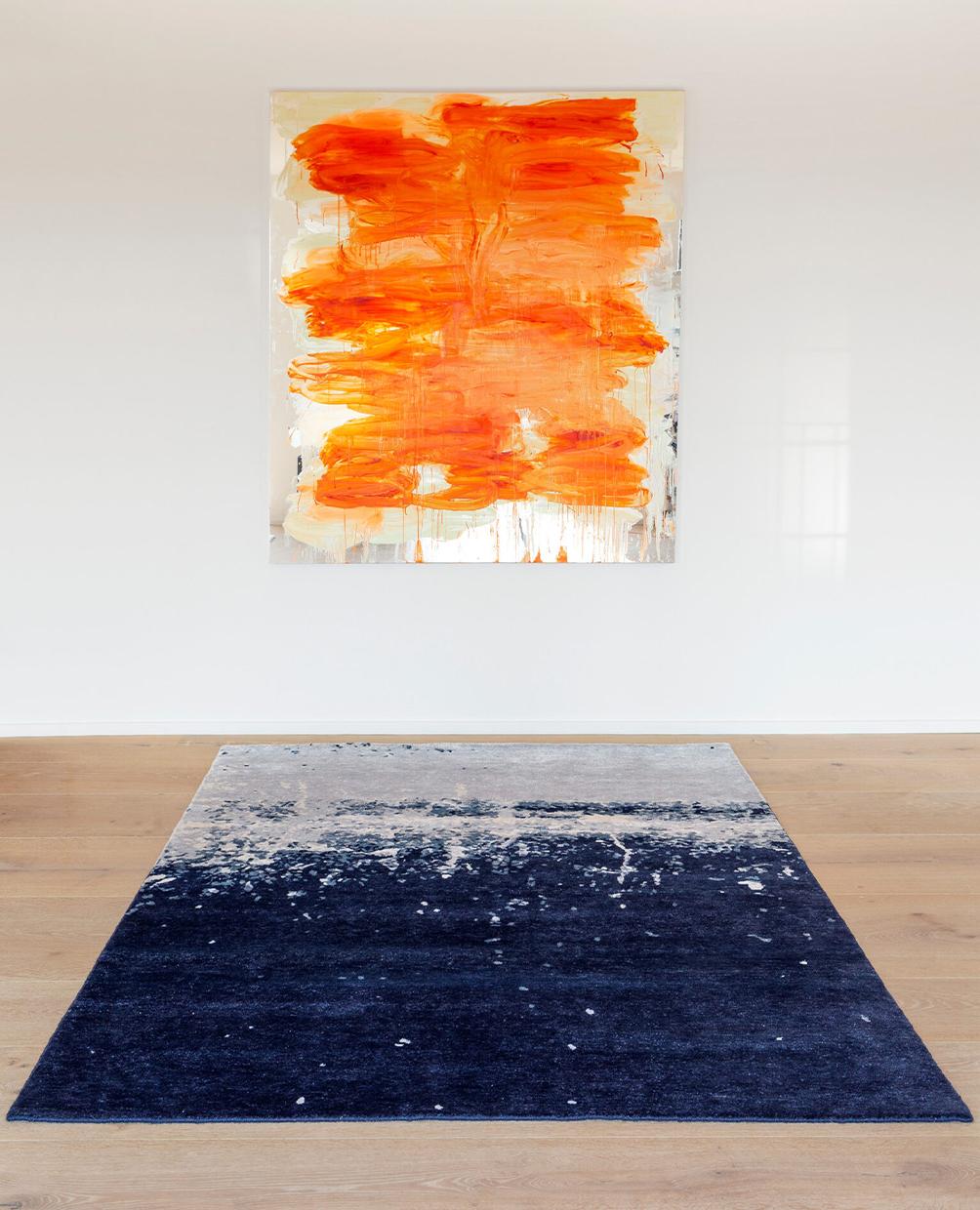 Hand-Knotted Blue Stardust Carpet by Massimo Copenhagen For Sale
