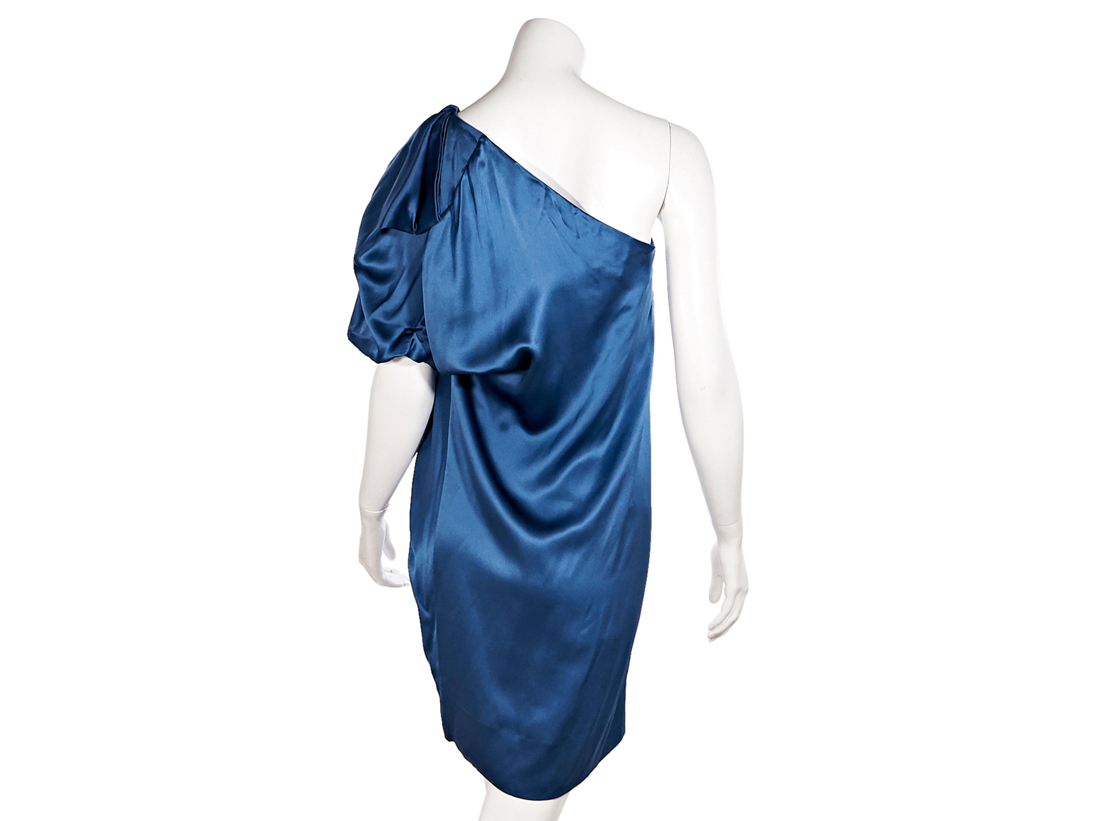 Blue Stella McCartney Silk One-Shoulder Mini Dress In Good Condition In New York, NY